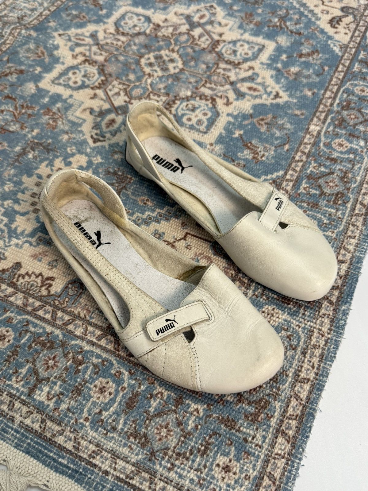 Vintage Puma Leather Y2K Japanese Flat Ballet Shoes Size 37