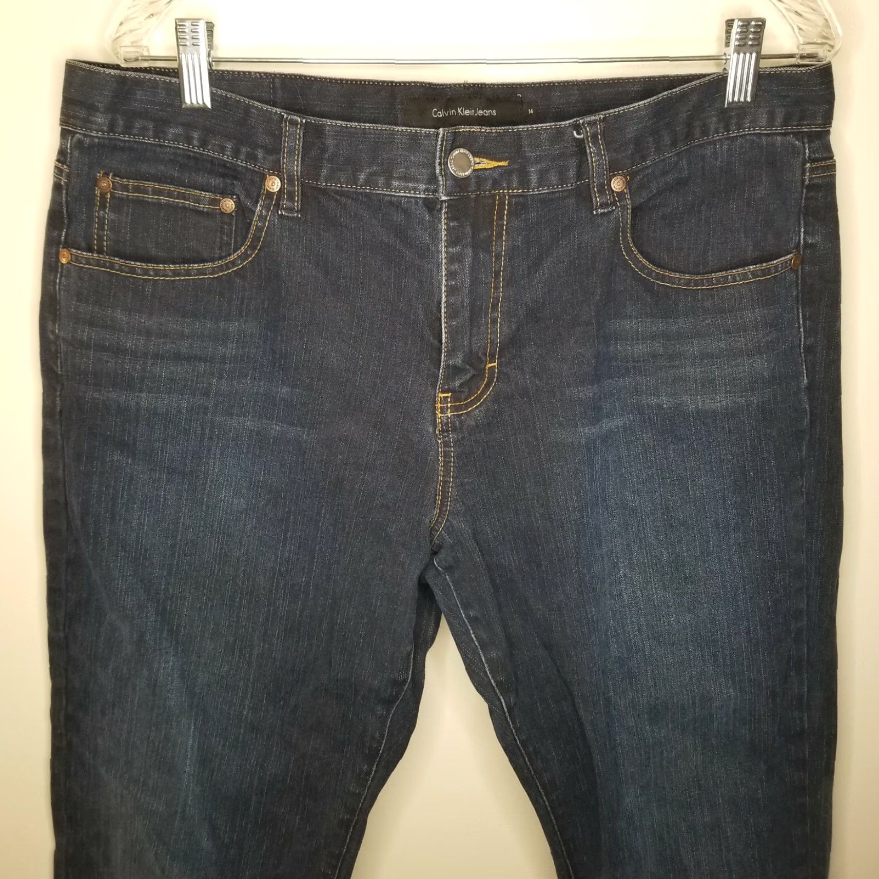 Calvin Klein CALVIN KLEIN Jeans Womens Dark Blue Cuffed Size 14 Cropped Denim Jeans 14 Women Size 36" / US 14 / IT 50 - 2 Thumbnail