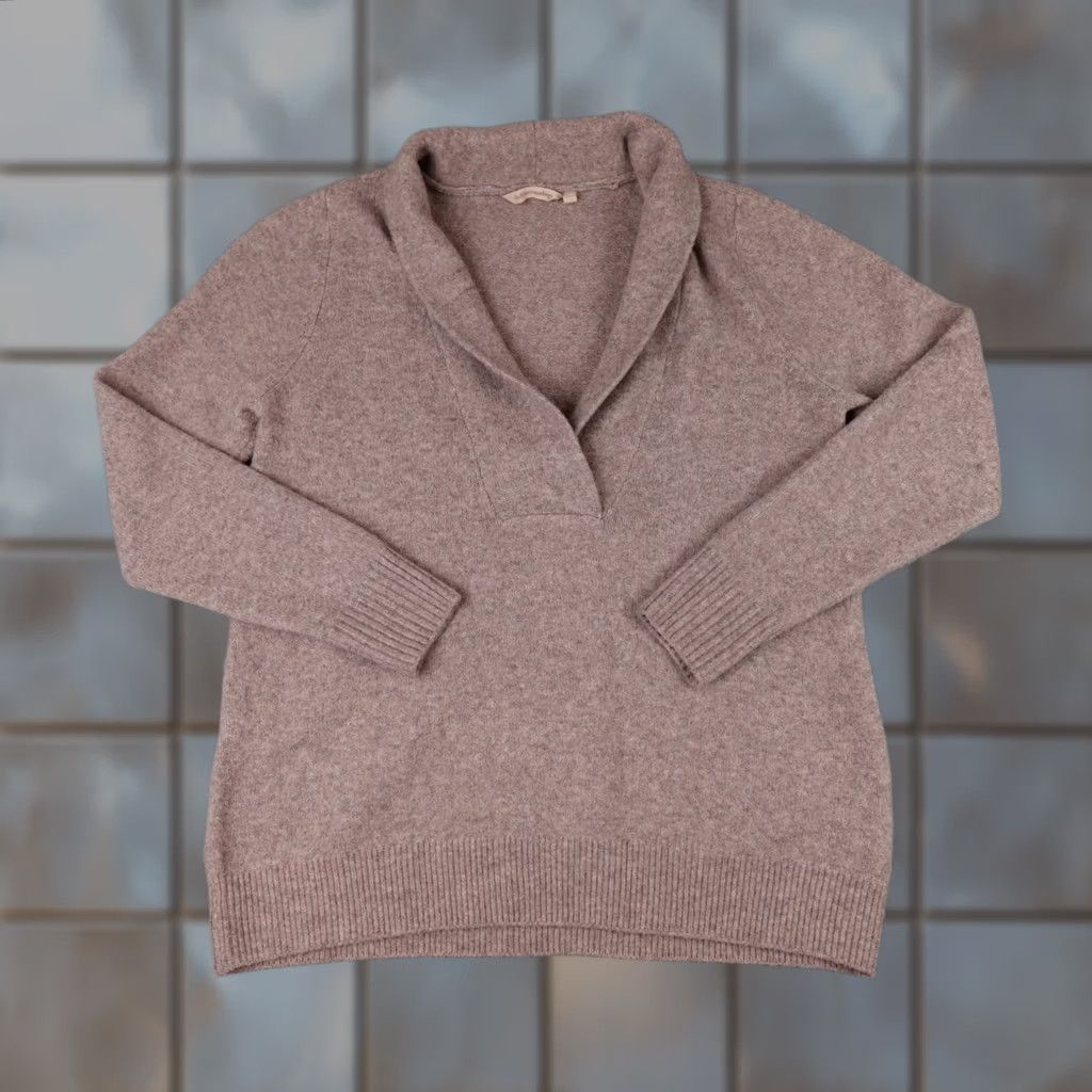 Soft Surroundings Soft Surroundings Meera Sweater Womens M Brown Collared V-Neck Pullover Size M / US 6-8 / IT 42-44 - 1 Thumbnail