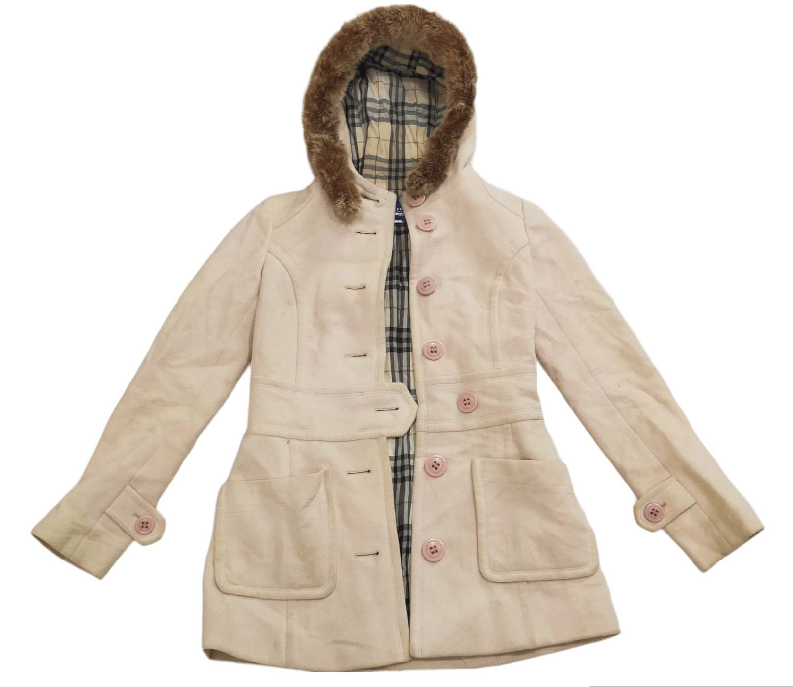 Burberry × Designer 🔥BURBERRY BLUE LABEL SHORT COAT HOOD NOVA CHECK SIZE 36 Size XS / US 0-2 / IT 36-38 - 1 Thumbnail