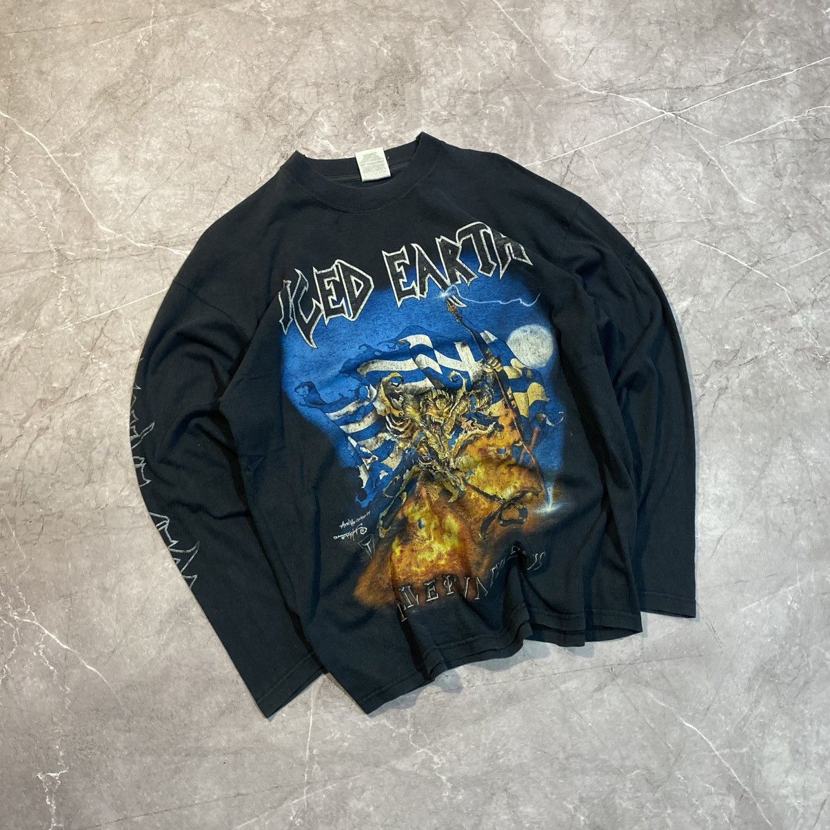 Band Tees × Vintage VINTAGE ICED EARTH LONG SLEEVE BIG LOGO 90s Size US L / EU 52-54 / 3 - 1 Thumbnail