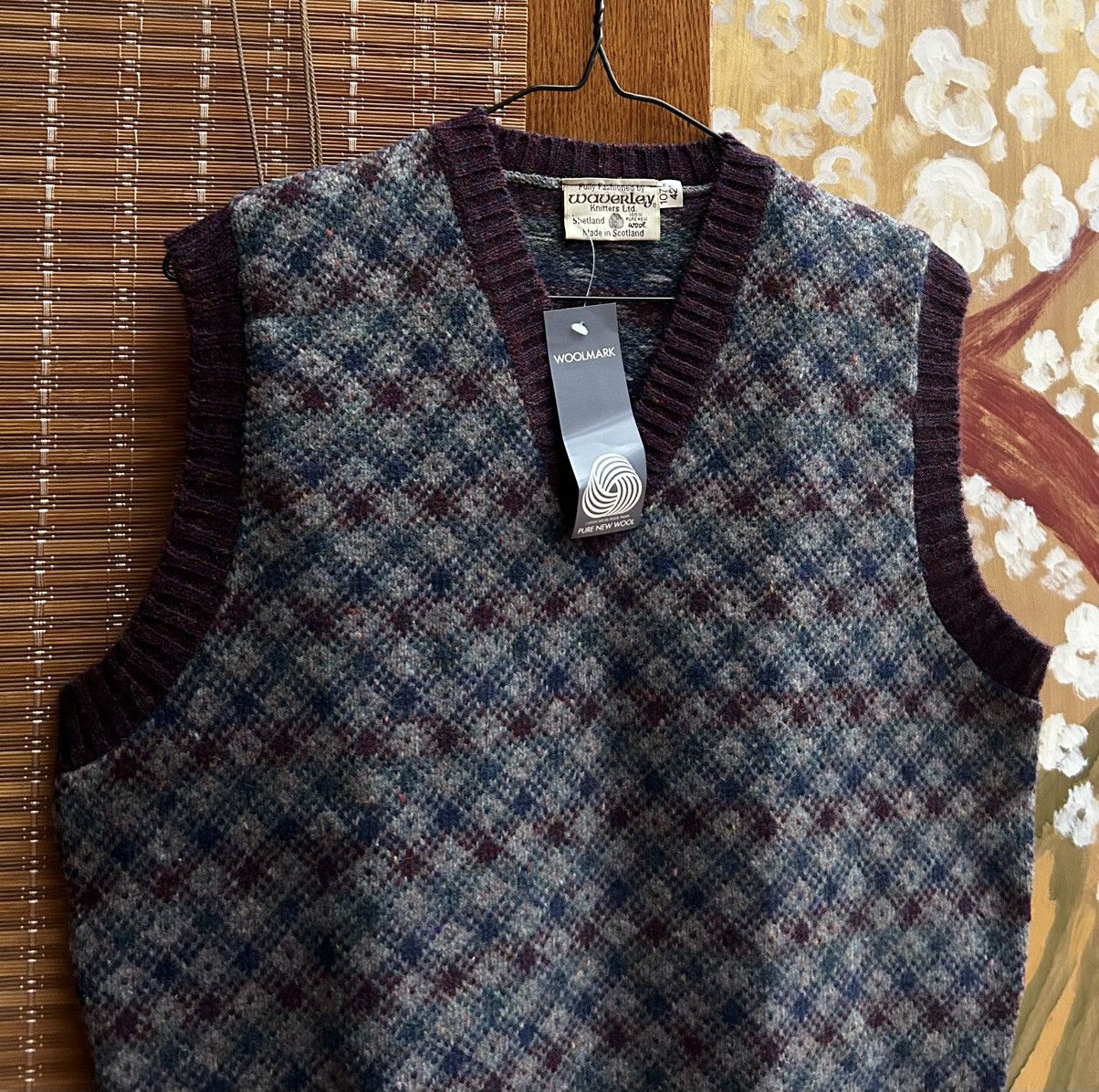Vintage Vintage Waverley Knitters Shetland Wool Argyle Sweater Vest Size US S / EU 44-46 / 1 - 3 Thumbnail