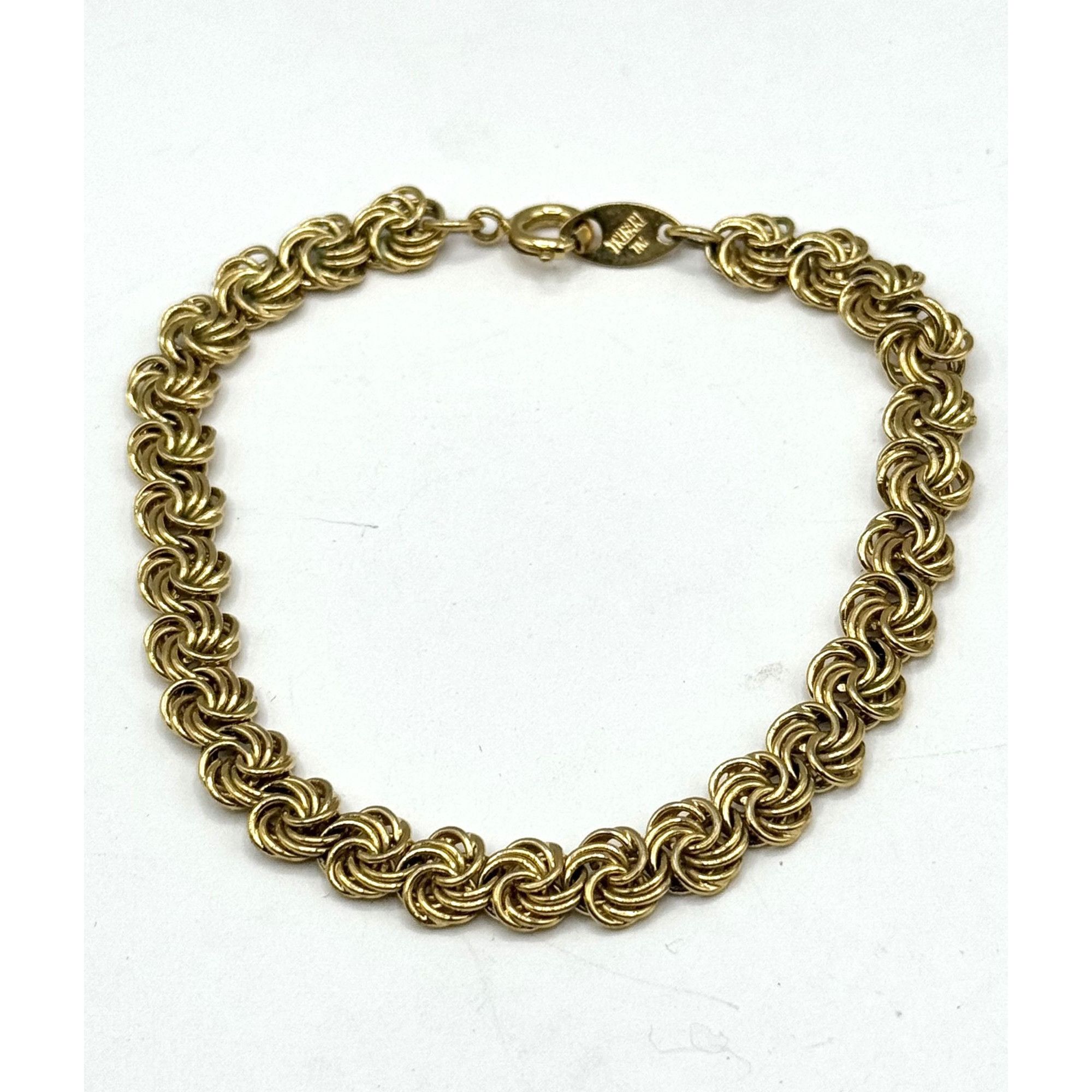 Vintage Vintage Signed Trifari TM Gold Tone Swirl Rosetta Rose Knot Size ONE SIZE - 1 Thumbnail