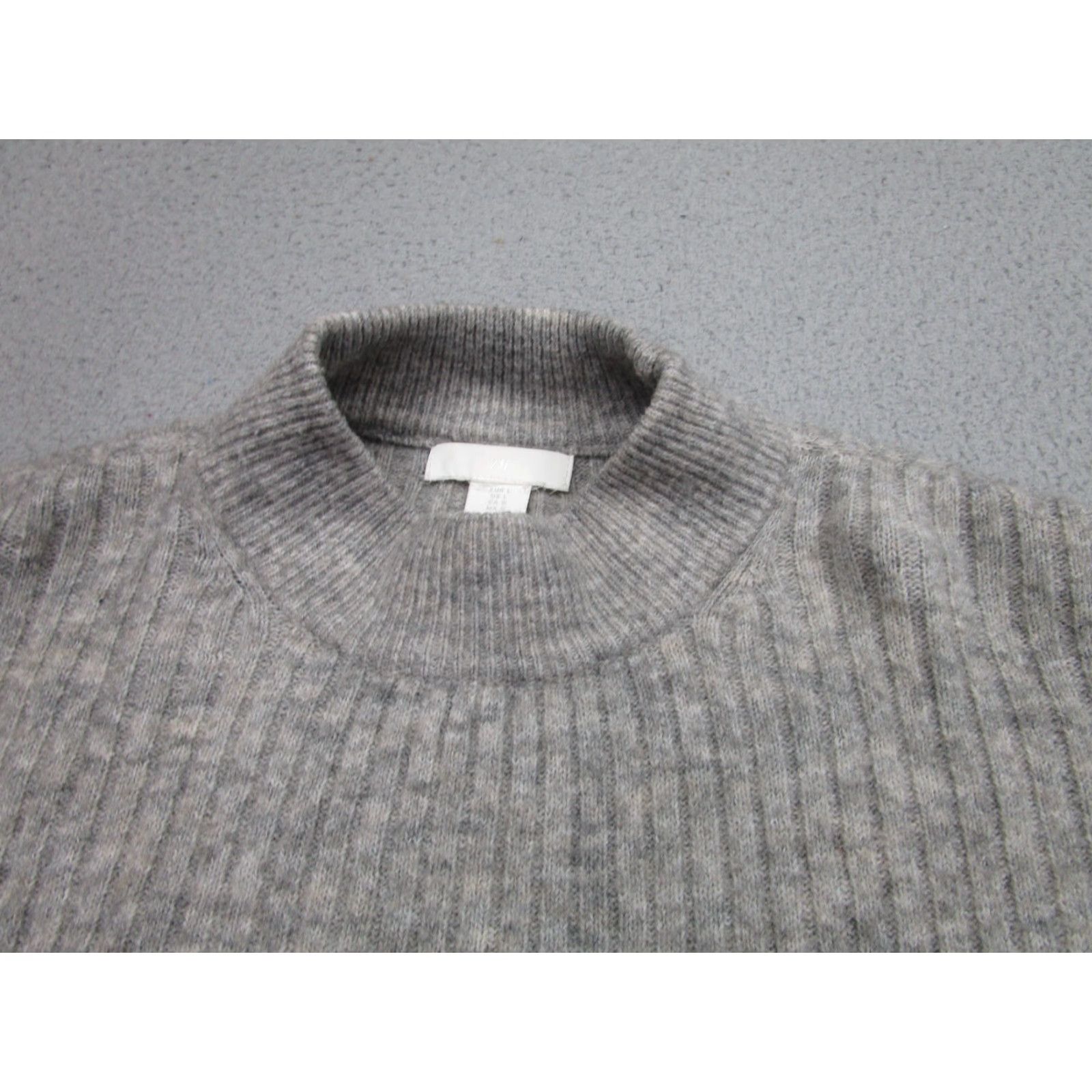 H&M H&M Sweater Womens Large Gray High Neck Ribbed Knit Pullover Oversized Baggy Size L / US 10 / IT 46 - 2 Thumbnail