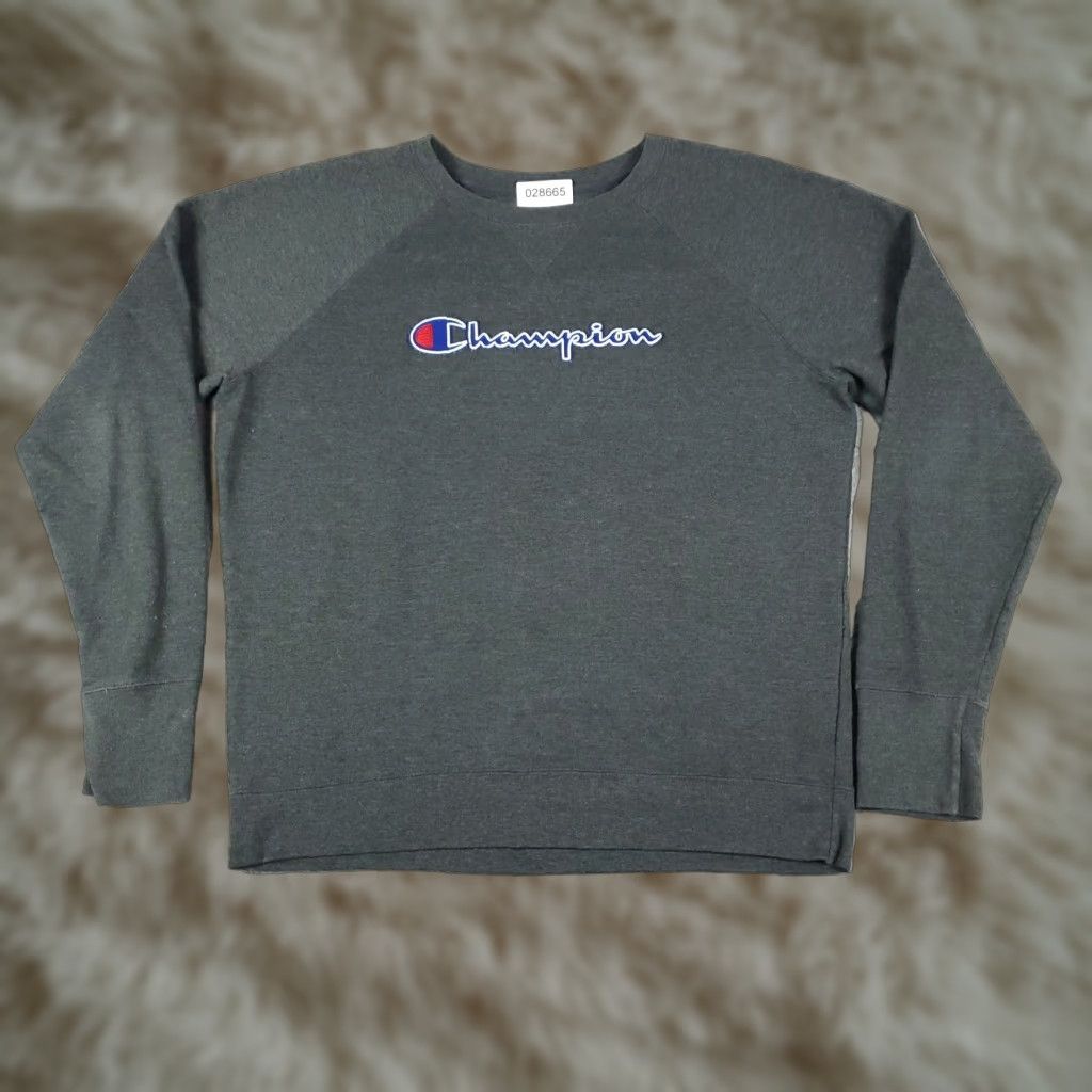 Champion Champion Pullover Sweatshirt Mens Large Gray Long Sleeve Crew Neck Cotton Blend Size US L / EU 52-54 / 3 - 1 Thumbnail