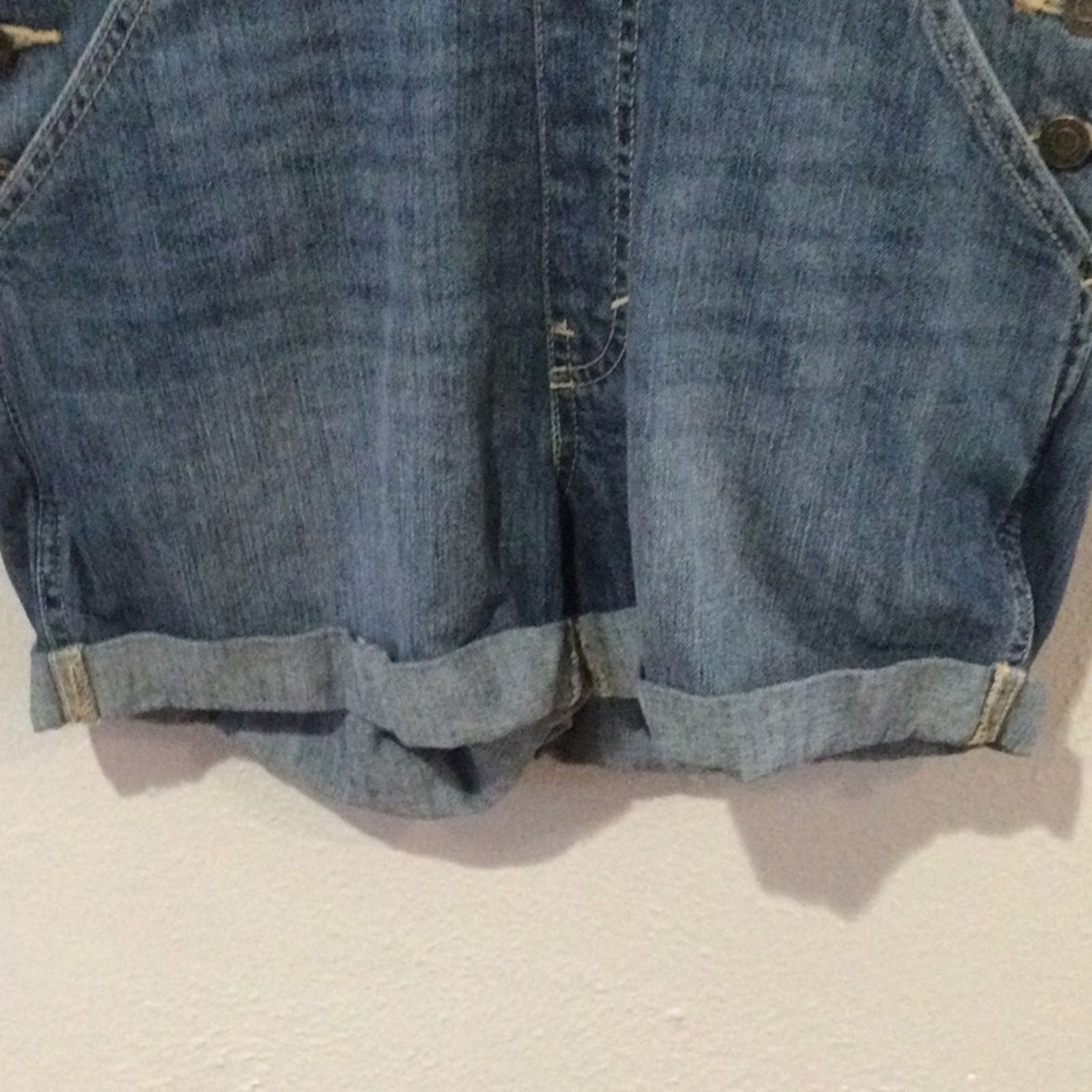 Gap Gap Denim Bib Adjustable Strap Button Side Overalls Size 2 Size 27" / US 4 / IT 40 - 6 Thumbnail