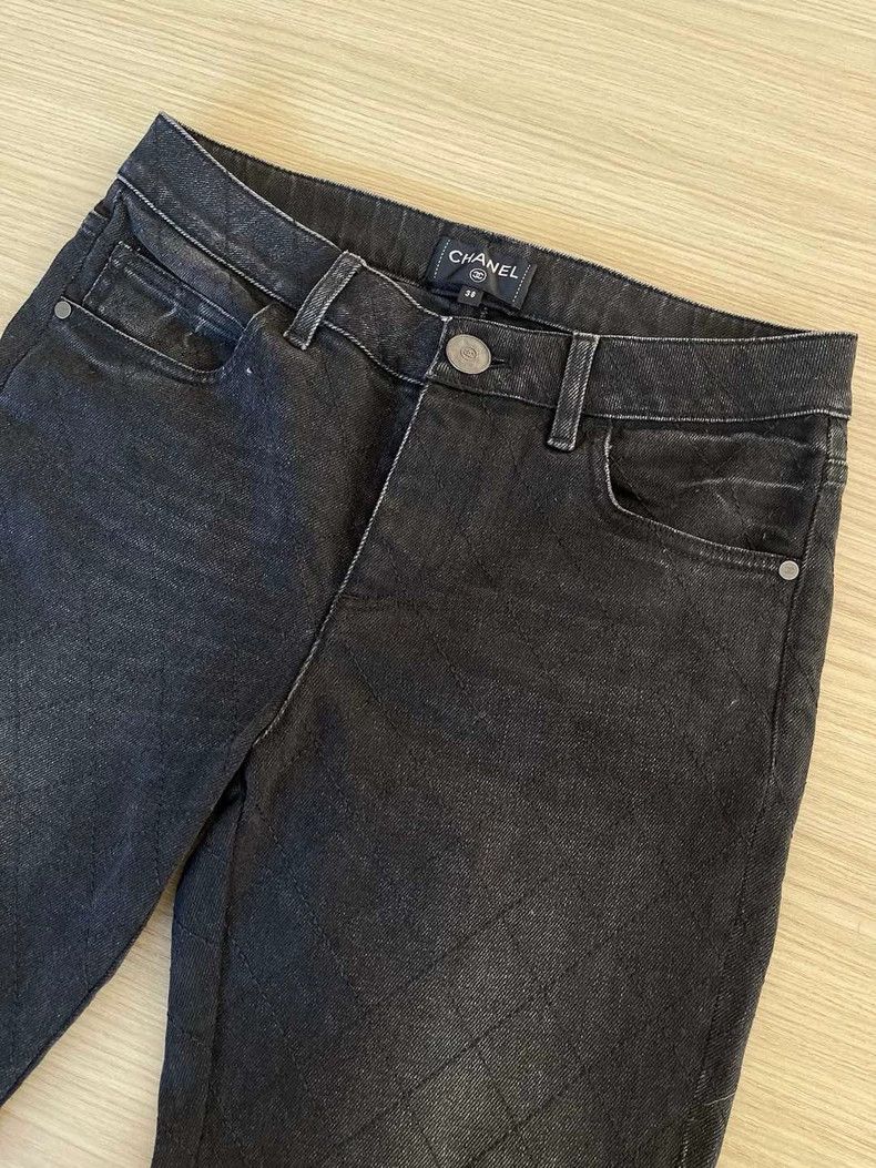 Chanel Chanel Gray diamond checkered jeans Size 25" / US 0 / IT 36 - 4 Thumbnail