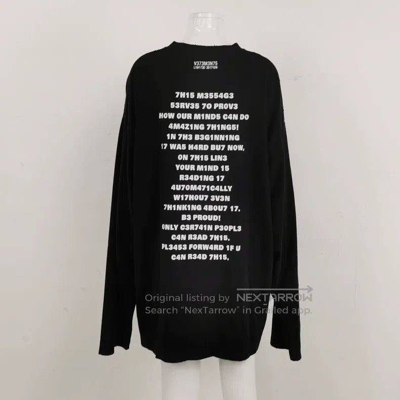 Vetements Vetements Pure cotton letter logo round-neck long-sleeved Size US M / EU 48-50 / 2 - 2 Thumbnail