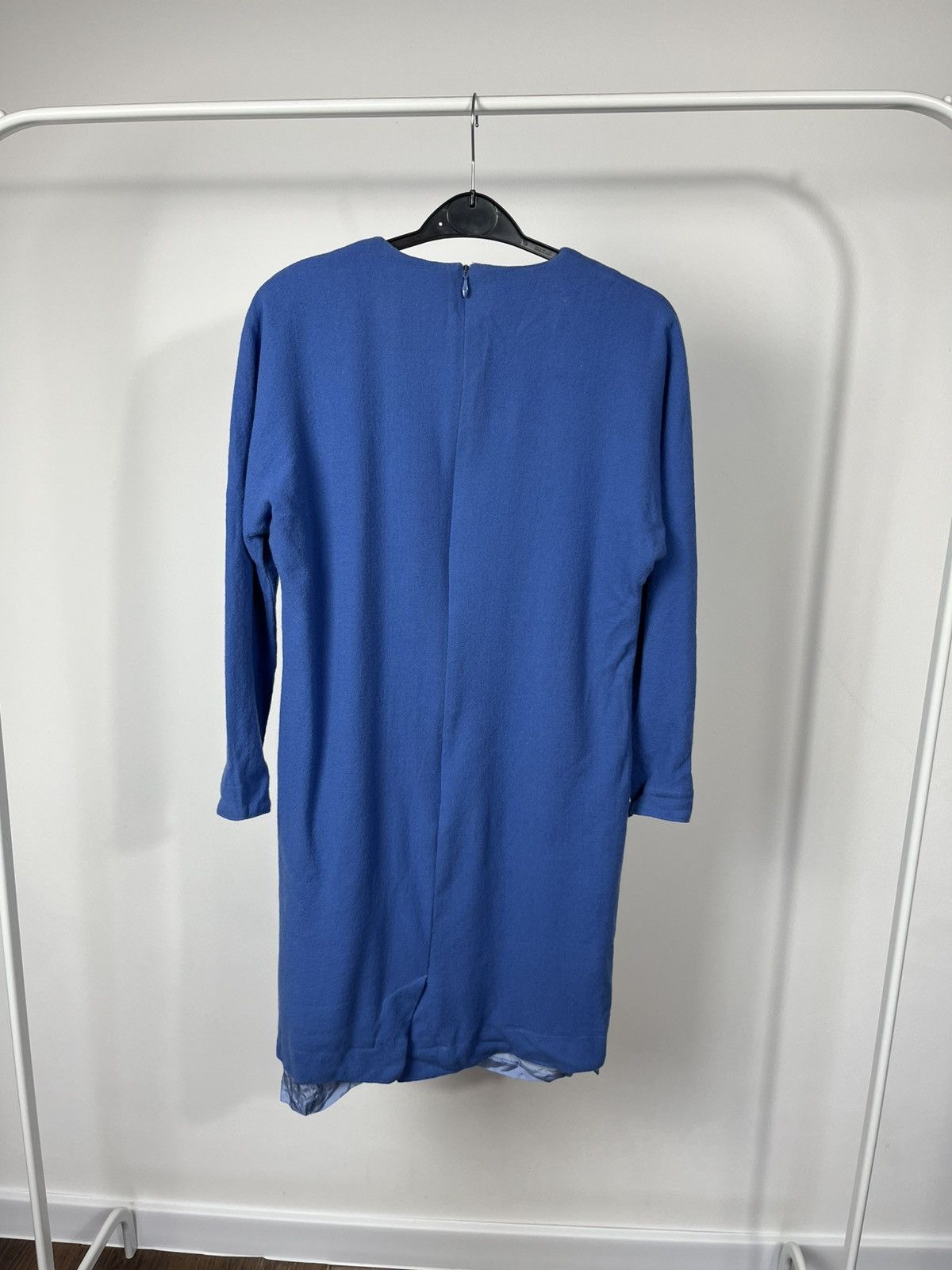 Other Vintage Jean Muir Blue Wool Long Sleeve Dress UK 12 US 10 Size M / US 6-8 / IT 42-44 - 12 Thumbnail