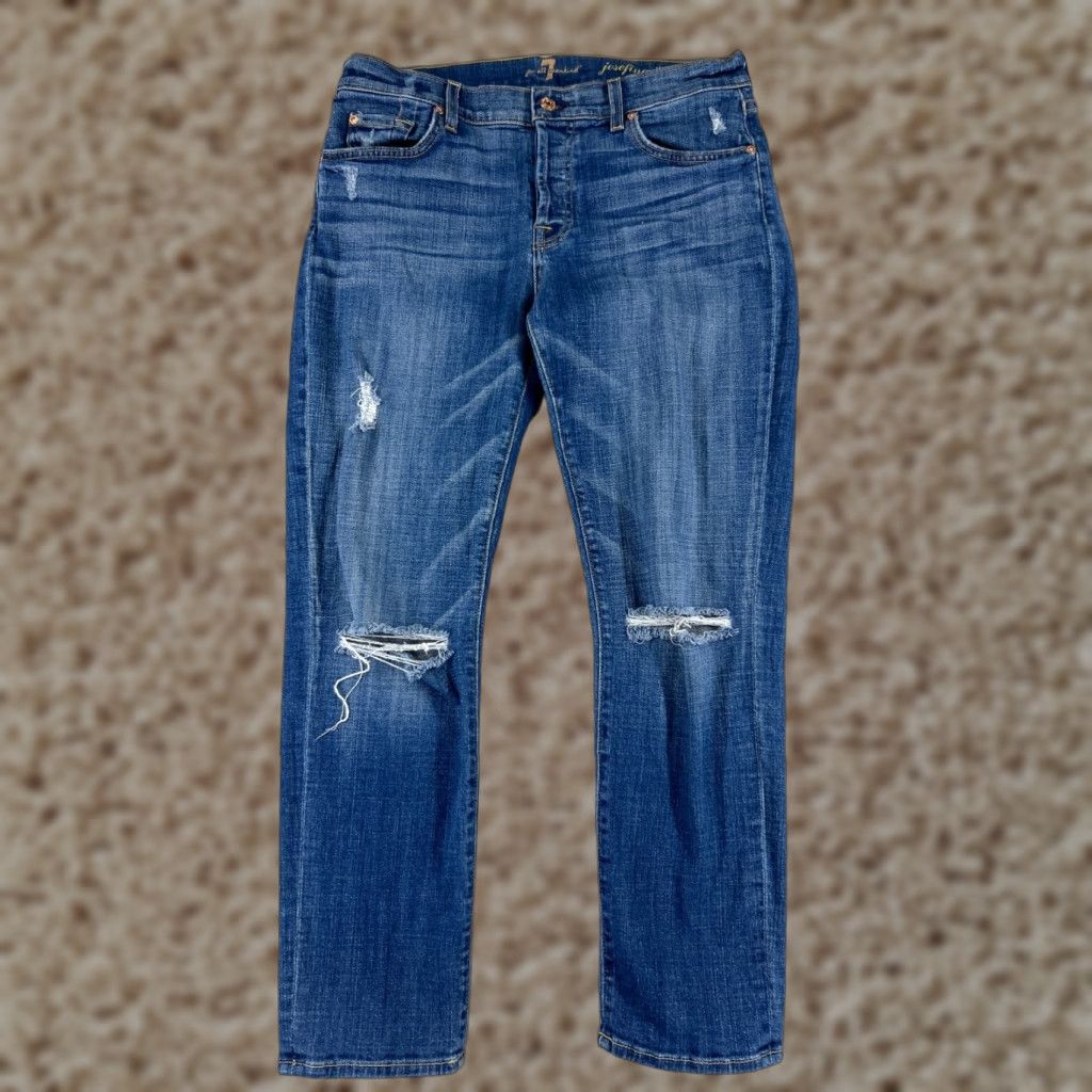 7 For All Mankind 7 For All Mankind Jeans Women 27 Blue Denim Josefina Skinny Button Fly Adult Regular 27 in Blue 7 For All Mankind Jeans Womens Jeans Button Fly 90s? Size 27" / US 4 / IT 40 - 1 Thumbnail