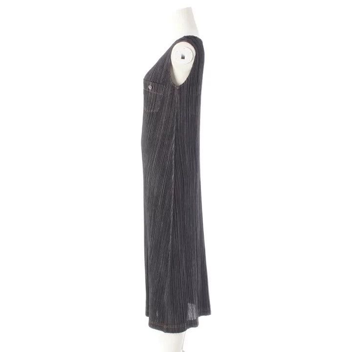 Issey Miyake Issey Miyake size:2 Black denim patterned sleeveless pleat Size XS / US 0-2 / IT 36-38 - 3 Thumbnail