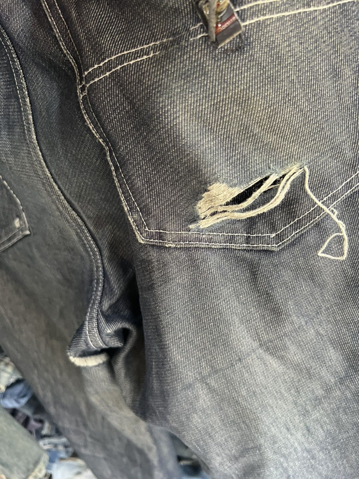 Other 🔥Made in Italy Psycho Cowboy Distressed Baggy Denim Size US 34 / EU 50 - 13 Thumbnail