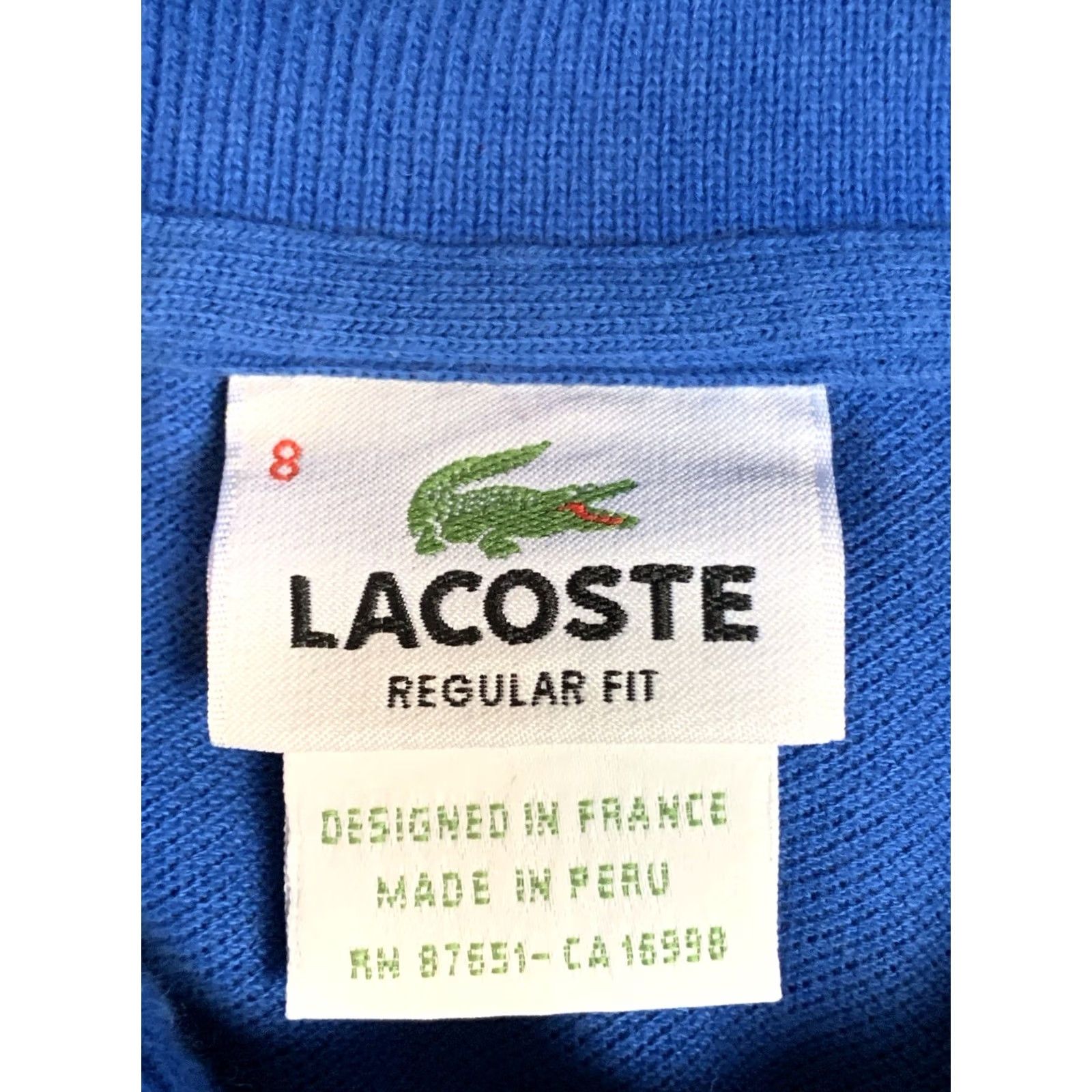 Lacoste Lacoste Polo Shirt Mens 8 Blue Regular Fit Short Sleeve Golf Alligator Crocodile Tennis Rugby Classic Designer Preppy Pattern Solid Casual Wear Men Size US M / EU 48-50 / 2 - 4 Thumbnail