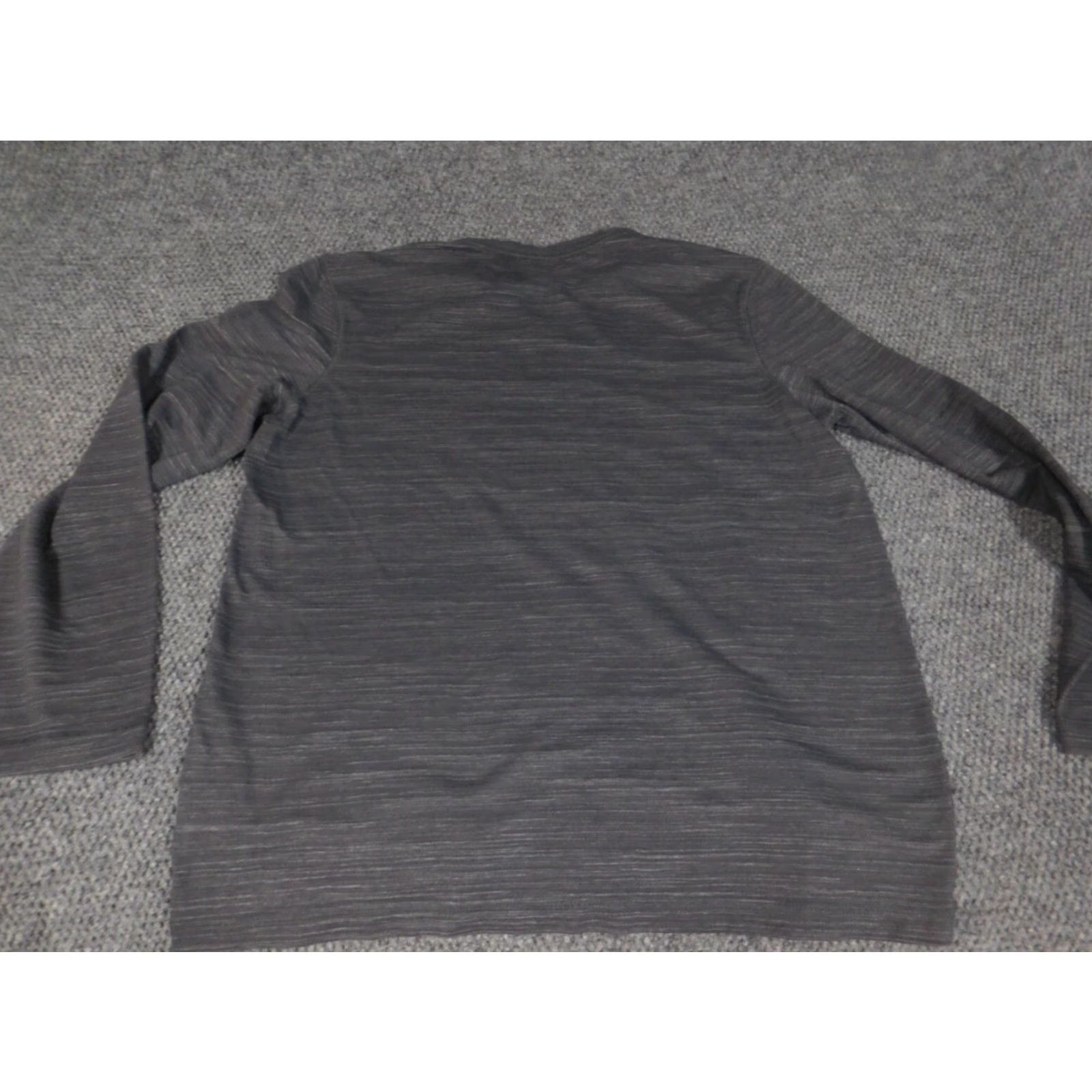 Marcs Marc Anthony Mens Shirt L Gray Striped Long Sleeve Crew Neck Knit Cotton Polyester Logo Breathable Regular American Beach Fish T-Shirt Mens Size US L / EU 52-54 / 3 - 7 Thumbnail