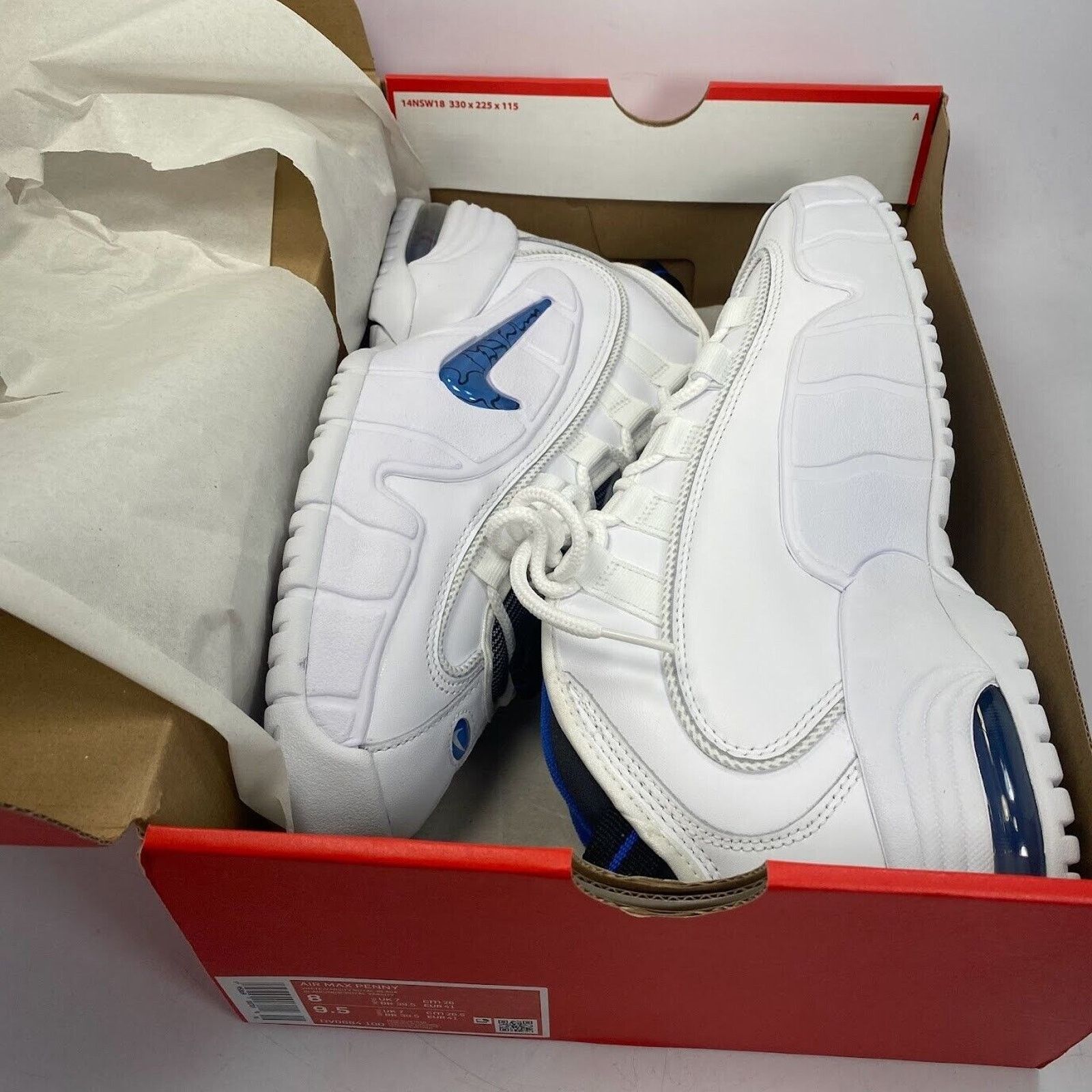 Nike NEW Nike Air Max Penny White Blue DV0684-100 Size US 8 / EU 41 - 10 Thumbnail