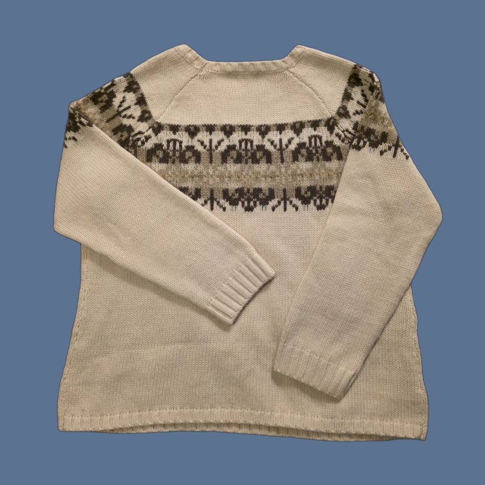 Coldwater Creek VINTAGE Coldwater Creek Wool Mohair Blend Chunky Knit Sweater Fair Isle Creme Women's XL Size XL / US 12-14 / IT 48-50 - 1 Thumbnail