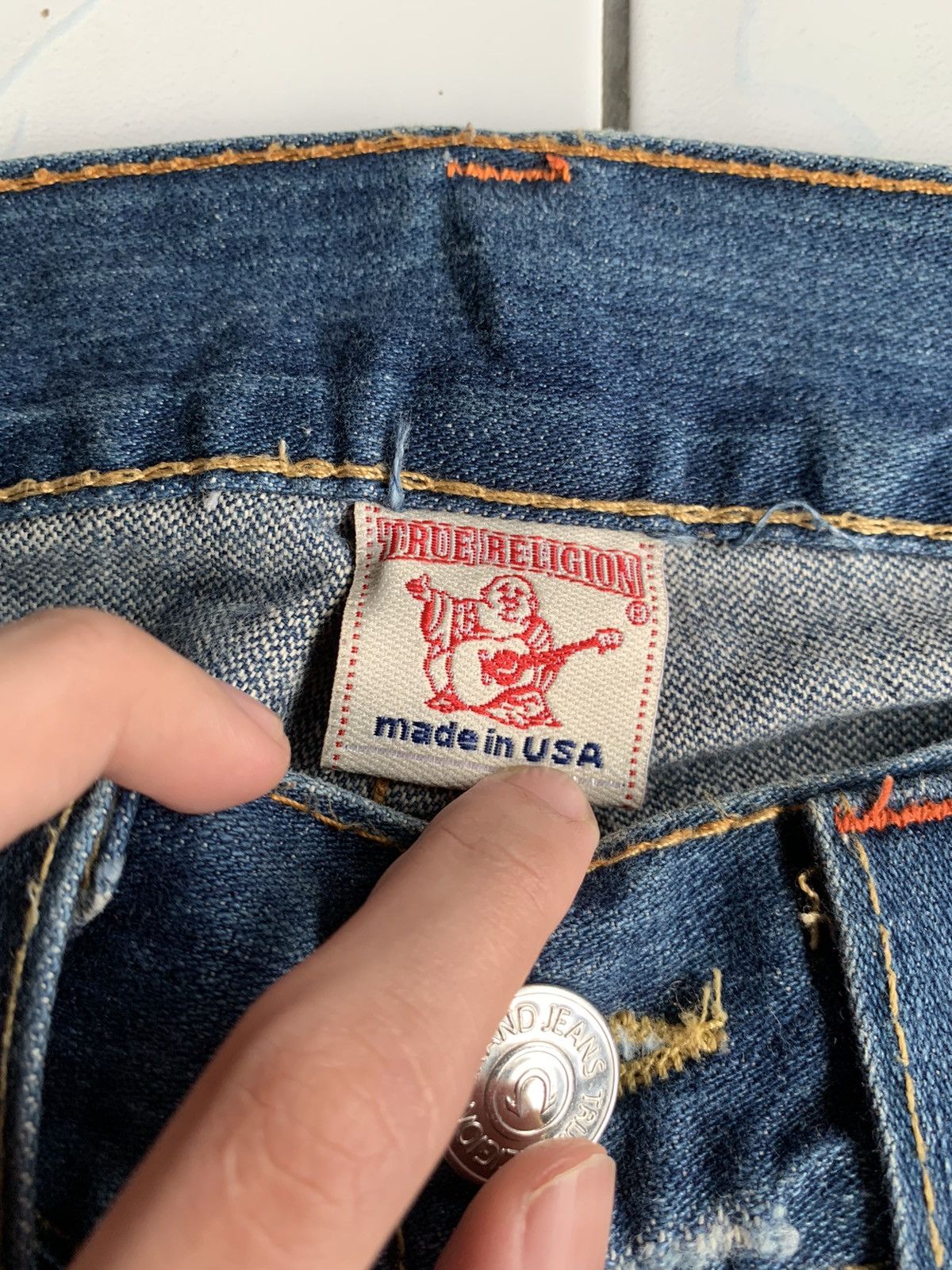 Japanese Brand FLARE 💥 TRUE RELIGION MADE IN USA PUNK STYLE DENIM JEANS Size US 34 / EU 50 - 15 Thumbnail