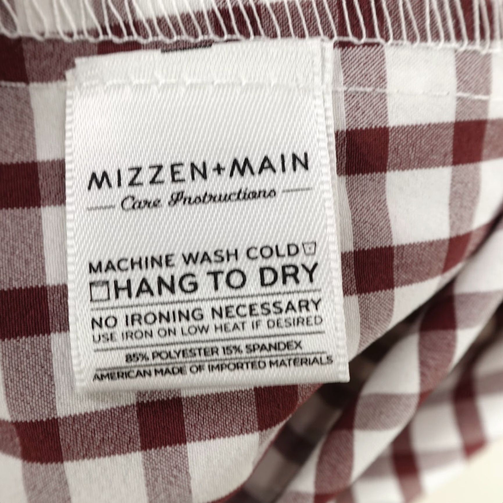Mizzen+Main Mizzen+Main Shirt Mens XL Red Plaid Button-Up Performance Breathable Lightweight Stretch Size US XL / EU 56 / 4 - 6 Thumbnail