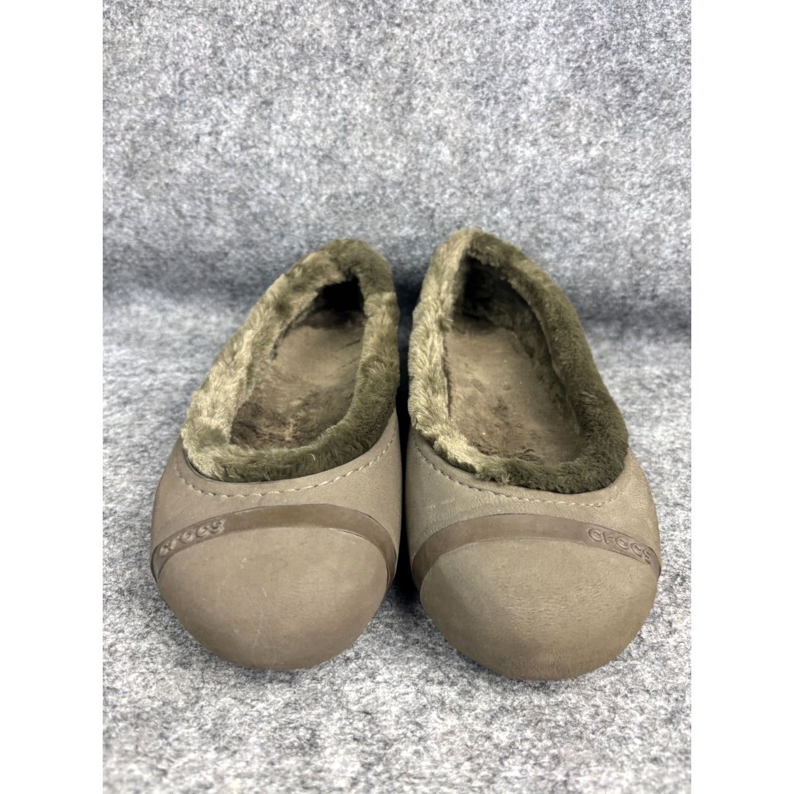 Crocs Crocs Nanook Faux Fur Lined Ballet Flats Women's 9 Brown Slip On Size US 9 / IT 39 - 2 Thumbnail