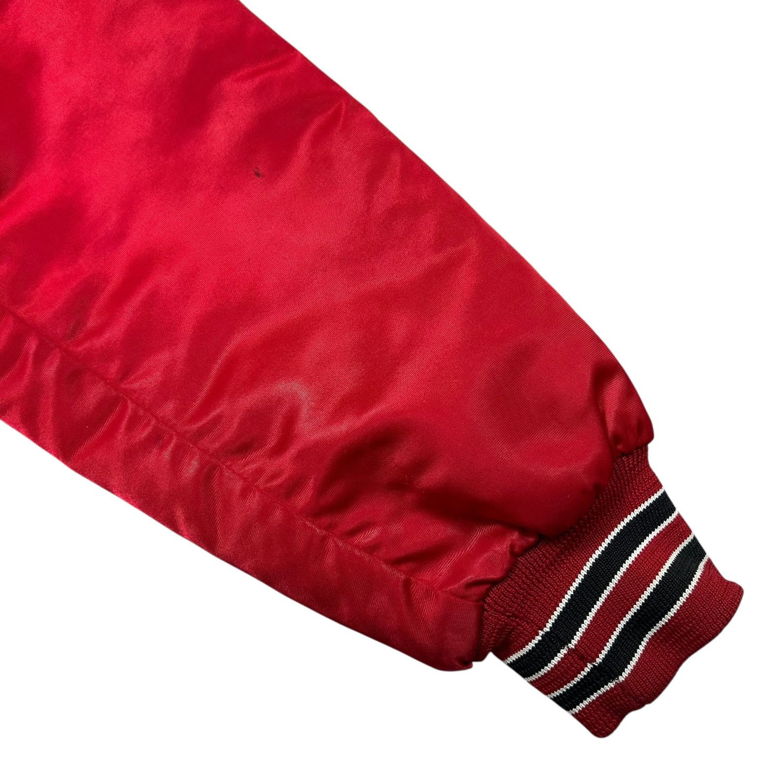 NHL 90s CHICAGO BLACKHAWKS CHALK LINE SATIN JACKET SPELL OUT Size US L / EU 52-54 / 3 - 7 Thumbnail