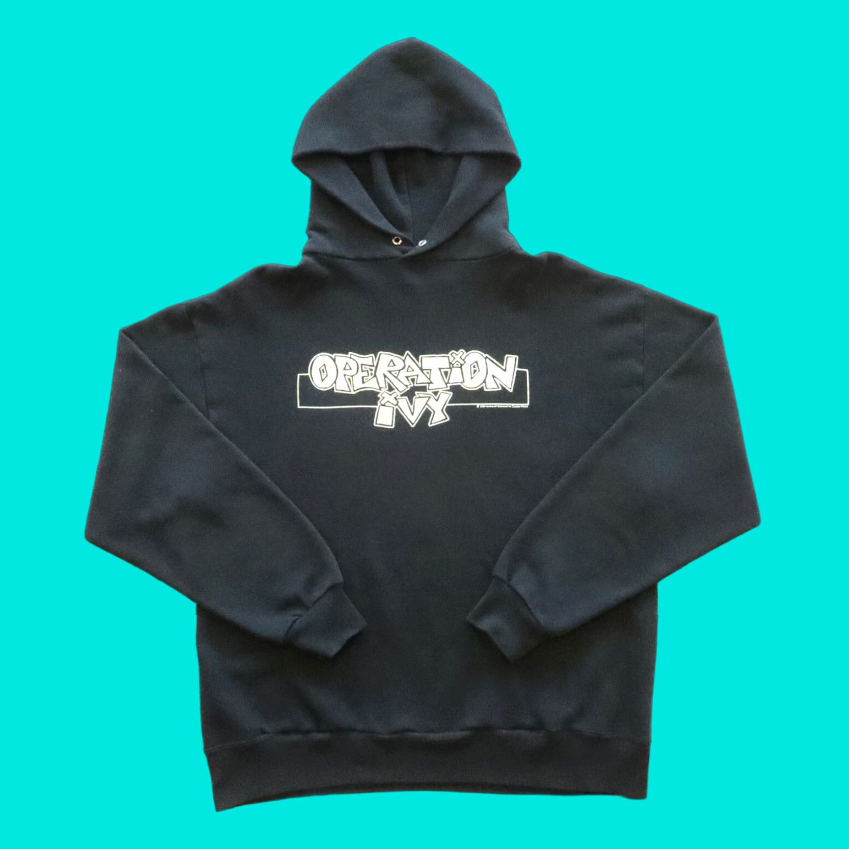 Jerzees VINTAGE Operation Ivy Hoodie Pullover Black L Mens Vintage 80s Punk Rock Band Made in USA Sweatshirt Size US L / EU 52-54 / 3 - 1 Thumbnail