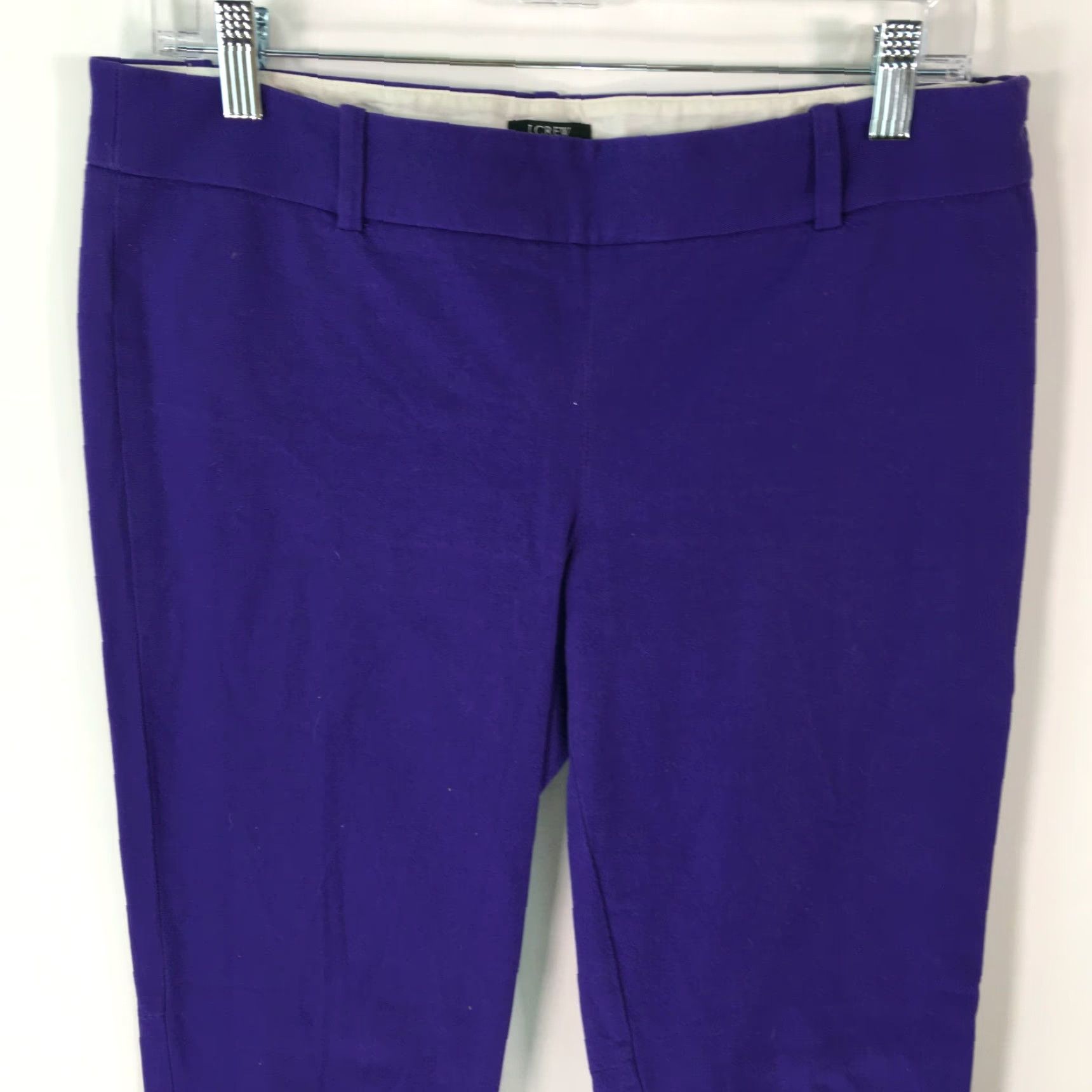 J.Crew Vintage J.Crew Womens Casual Straight Pants 8 Blue Cotton Spandex Mid Rise Flat Front Slim Fit Size 32" / US 10 / IT 46 - 2 Thumbnail