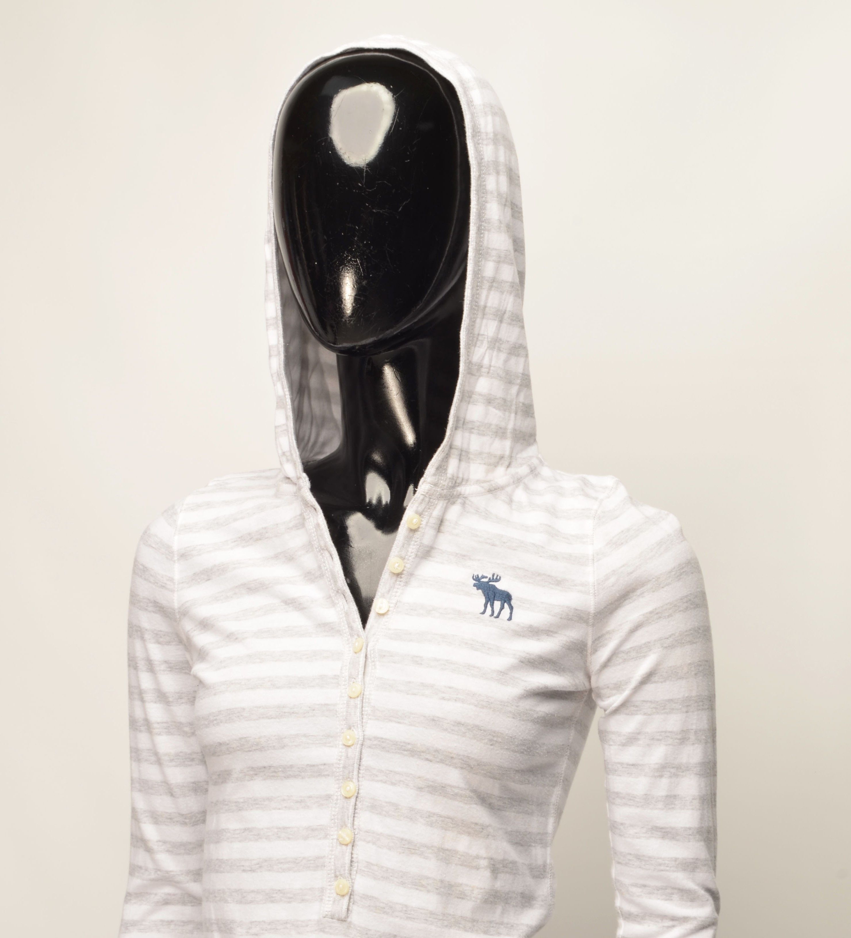 Abercrombie & Fitch Vintage Abercrombie & Fitch Y2K Hooded Striped Baby Doll Top Size XS / US 0-2 / IT 36-38 - 2 Thumbnail