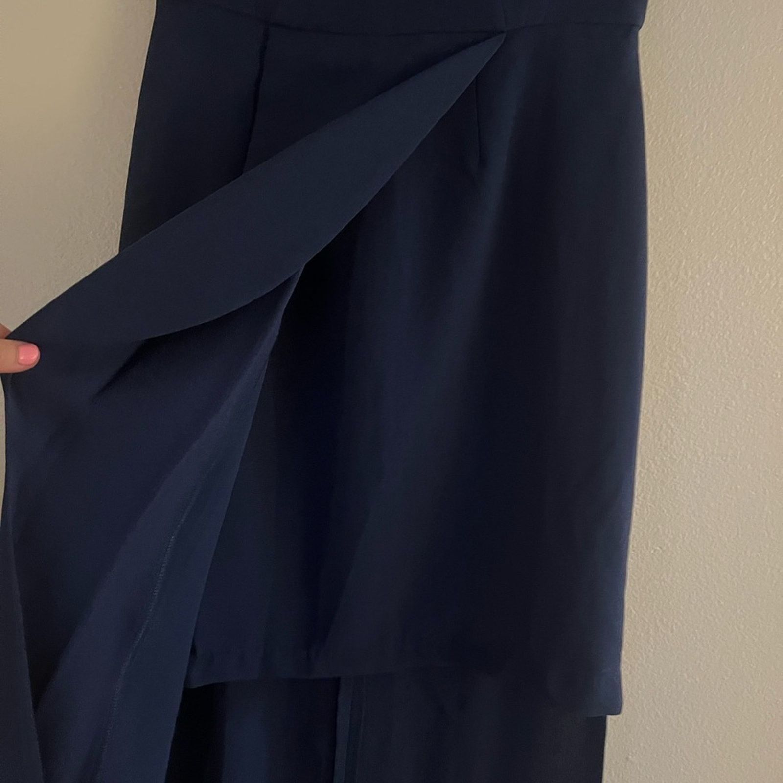 ELLIATT NWT Elliatt Navy Blue Midi Asymmetrical Hem Dress Medium Size M / US 6-8 / IT 42-44 - 5 Thumbnail