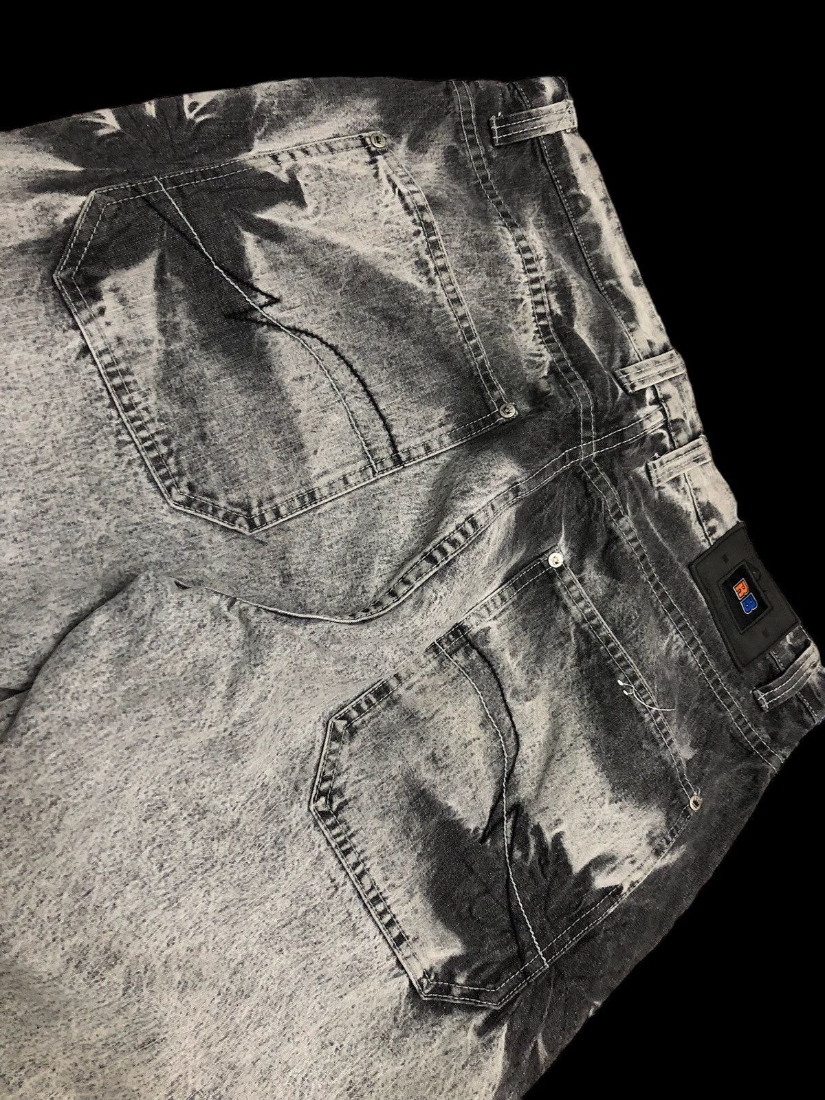 Hypebeast BLEACHED BAGGY ROYAL BLUE Y2K STYLE DENIM Size US 35 - 3 Thumbnail