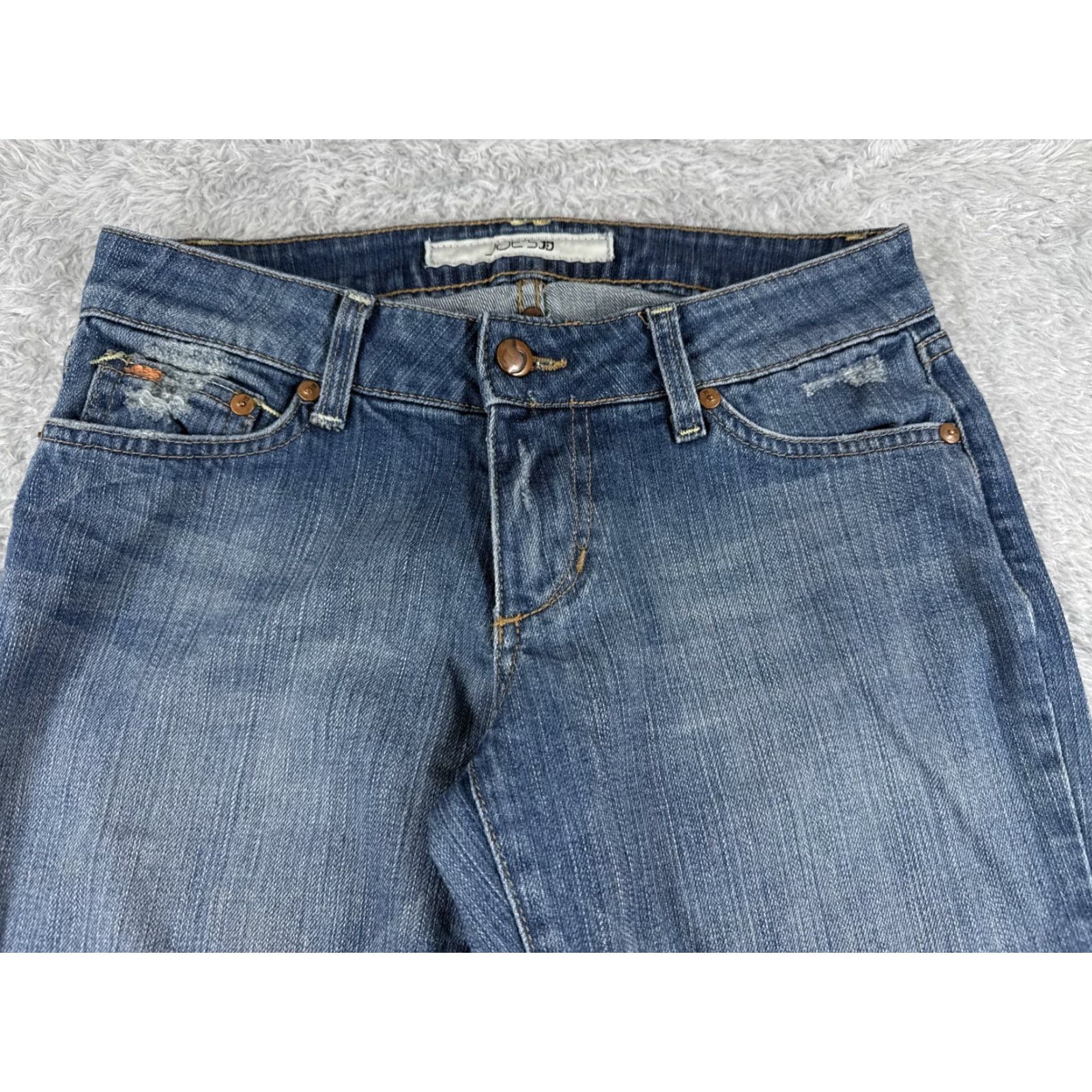 Mavi Mavi Jeans Women 28 Blue Denim Bootcut Distressed 5-Pocket Regular Rise Low Rise Cotton Jeans - 27x33 Size 28" / US 6 / IT 42 - 4 Thumbnail