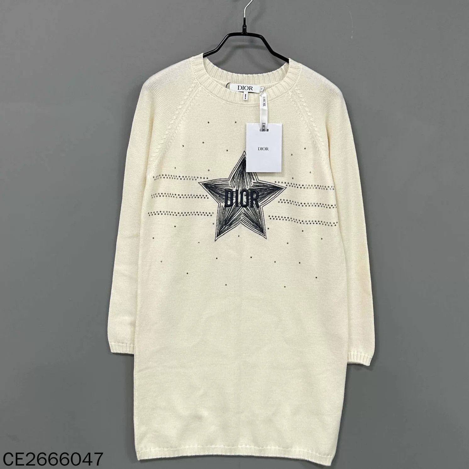 Dior Dior Cream White Wool Lucky Star Dress Women's Size XL / US 12-14 / IT 48-50 - 1 Thumbnail