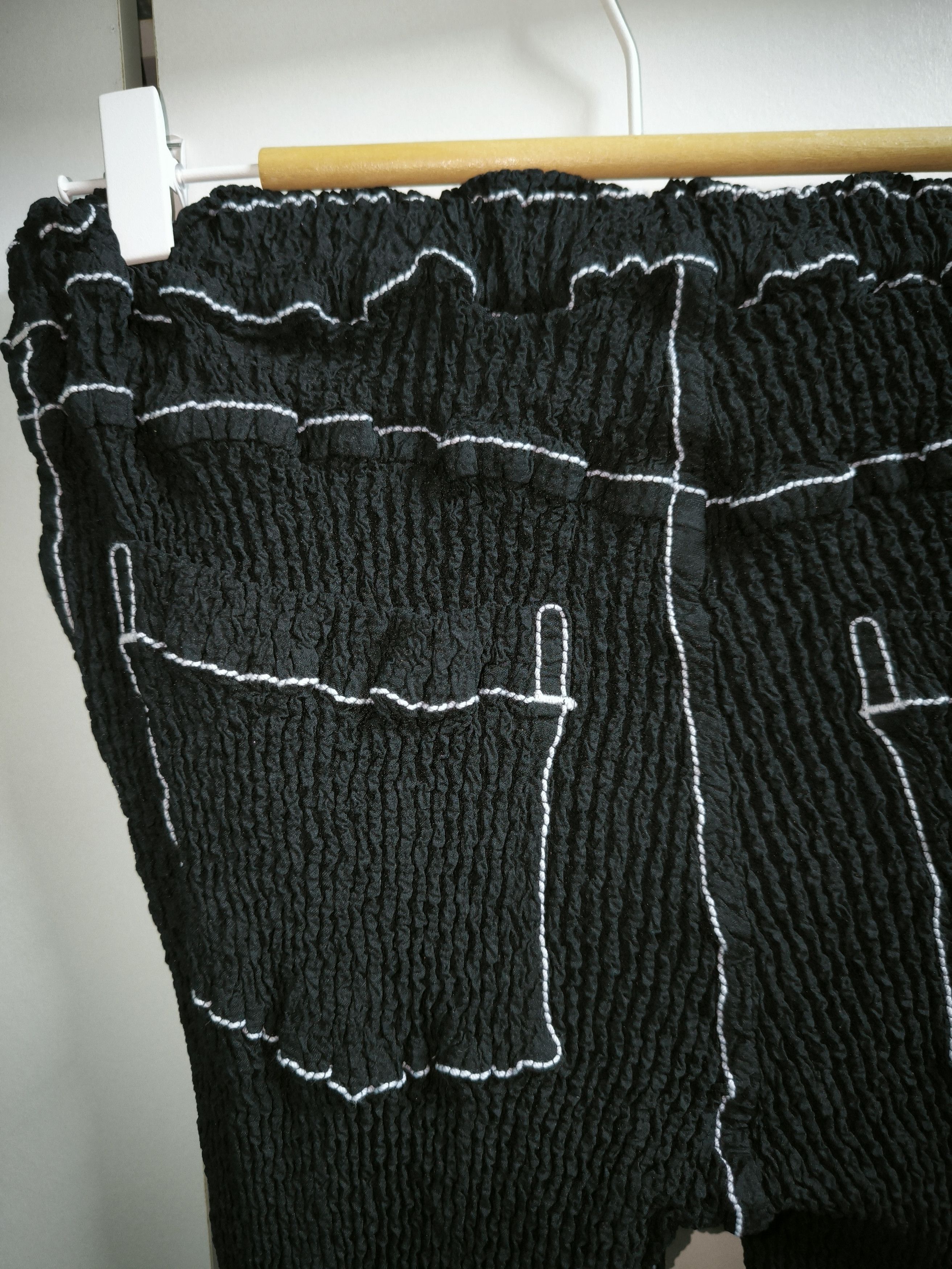 Pleats Please Issey Miyake Popcorn Cauliflower Black/White Pant Size 37" - 12 Thumbnail
