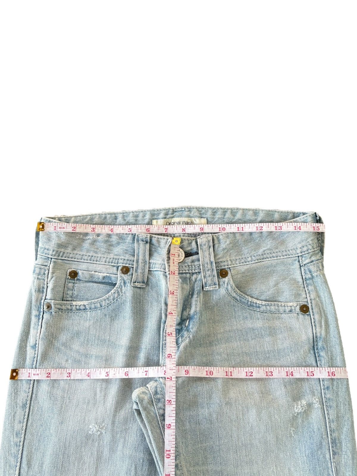Uniqlo Vintage Japanese Uniqlo Faded Wash Distressed Flare Jeans Size 31" - 7 Thumbnail