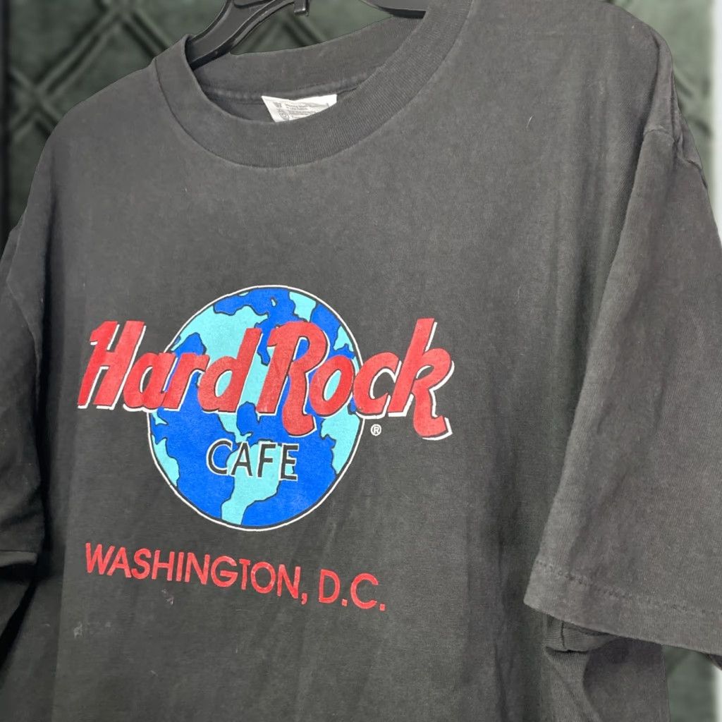 Hard Rock Cafe VINTAGE Hard Rock Cafe T-Shirt Washington Dc USA XL Black Short Sleeve Men 25x28 | Single Stitch Size US XL / EU 56 / 4 - 1 Thumbnail