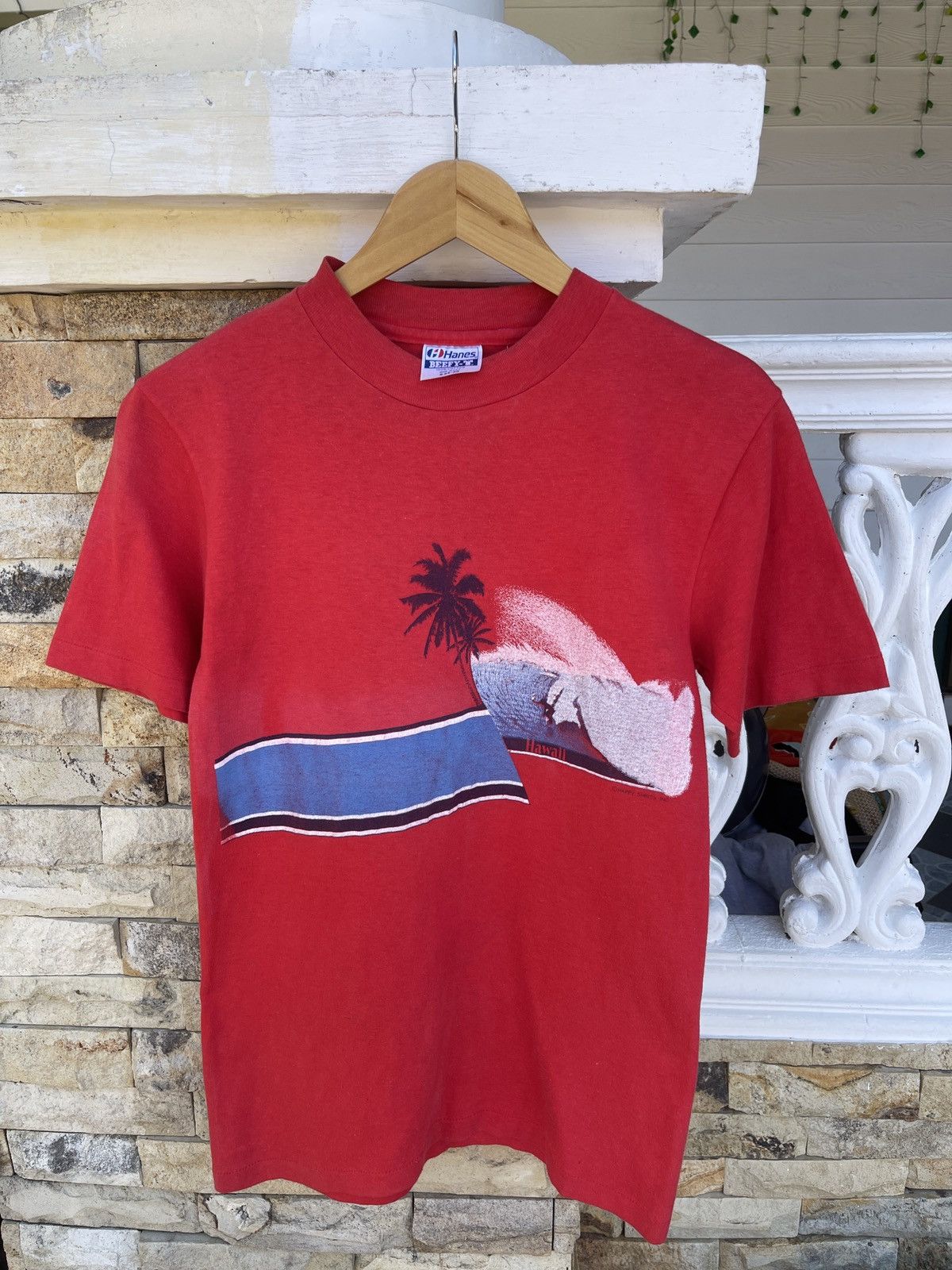 Vintage LastDrop🔥Rare🔥Vintage 80s Hawaii Hanes Single Stitch T-Shirt Size US S / EU 44-46 / 1 - 1 Thumbnail