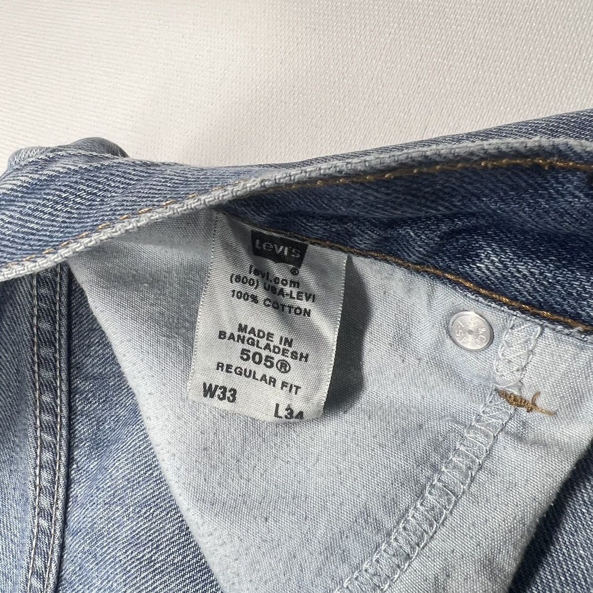 Levi's × Vintage Levis 505 Jeans Blue Straight Regular Fit Distressed Baggy Size US 33 - 10 Thumbnail