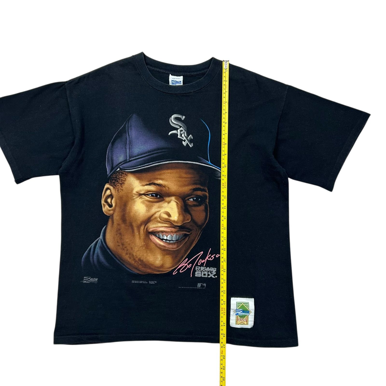 Salem Sportswear VTG 90s MLB BO JACKSON CHICAGO WHITE SOX CARICATURE T-SHIRT Size US L / EU 52-54 / 3 - 6 Thumbnail