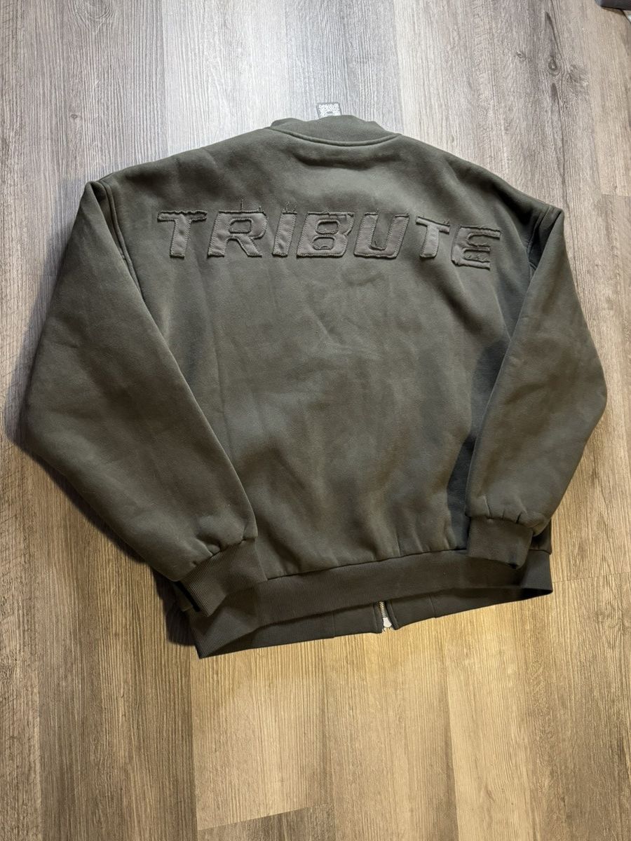 Richie Le Collection Tribute Fleece Bomber Jacket Olive Size US L / EU 52-54 / 3 - 6 Thumbnail