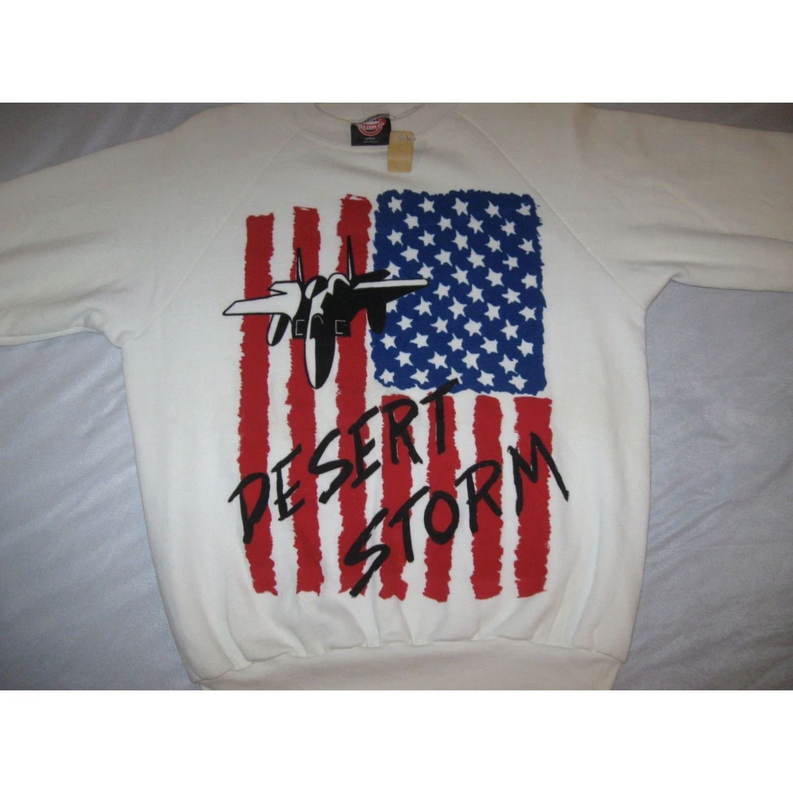 Vintage OPERATION DESERT STORM vintage Sweatshirt Men’s XL Military USA Aerial Graphic Print 90s GULF WAR Lions Mens Size US XL / EU 56 / 4 - 5 Thumbnail