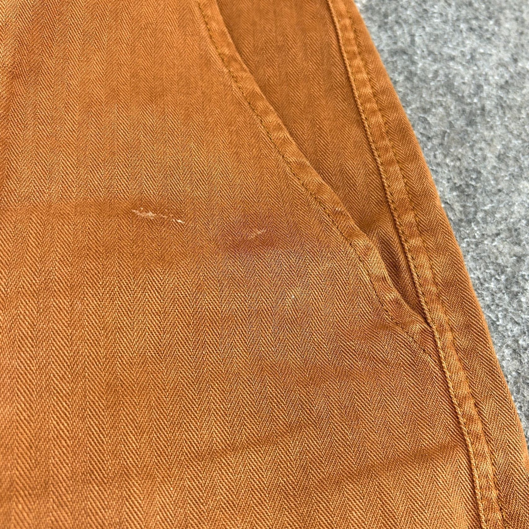 Free People Free People Pants Womens 6 Orange Rust Wide Leg Crop Herringbone Sunday Skies Size 28" / US 6 / IT 42 - 3 Thumbnail