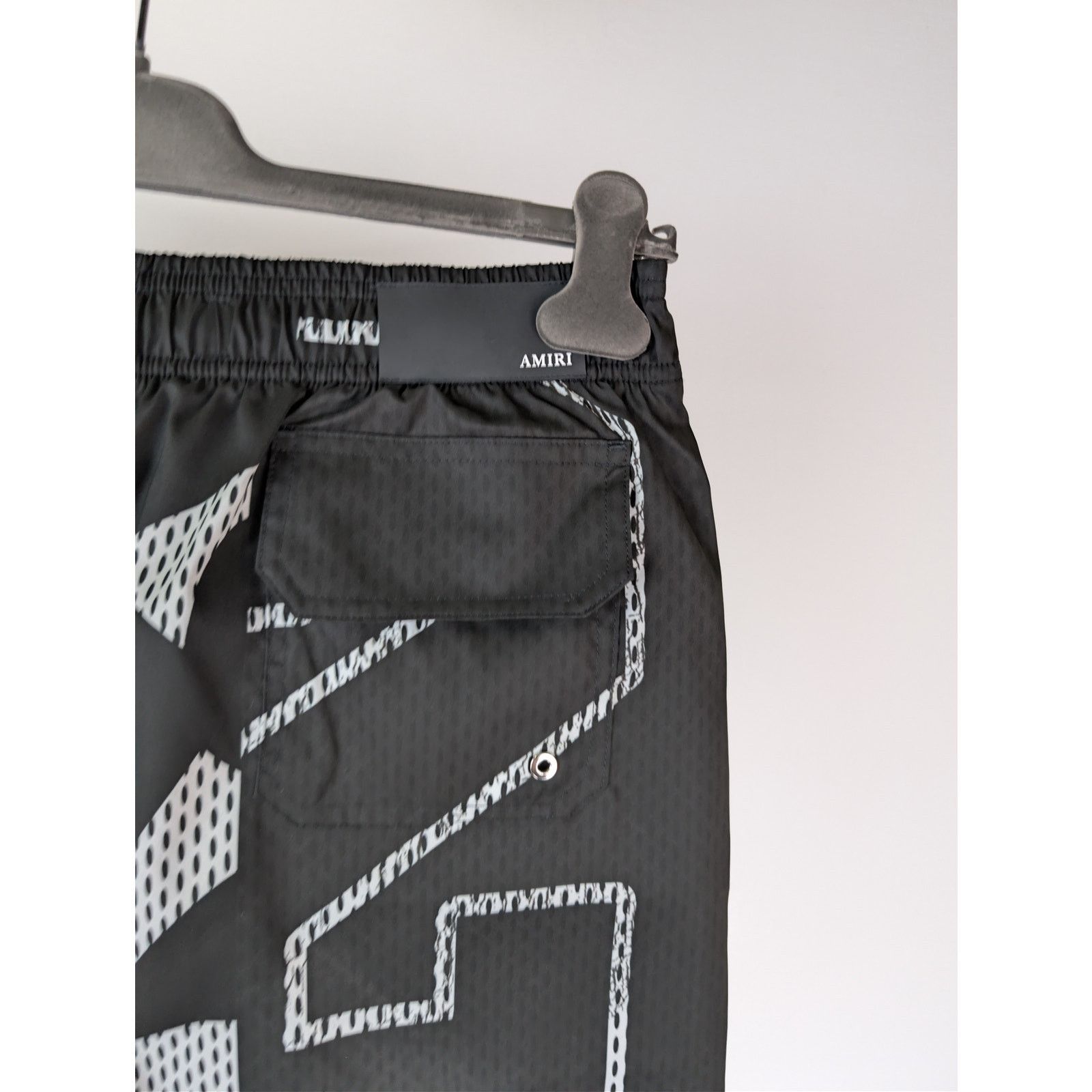 Amiri o1rshd1 Q:2 / Spliced Swim Trunk Shorts in Black Size US 32 / EU 48 - 14 Thumbnail