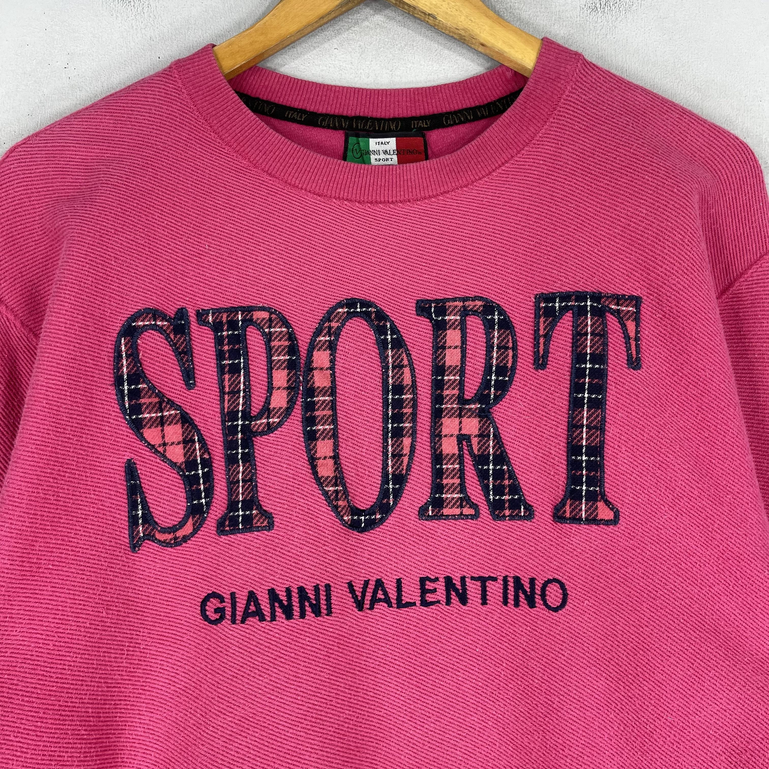 Designer × Japanese Brand × Vintage Vintage GIANNI VALENTINO Spellout Embroidery Sweatshirt Size M / US 6-8 / IT 42-44 - 2 Thumbnail