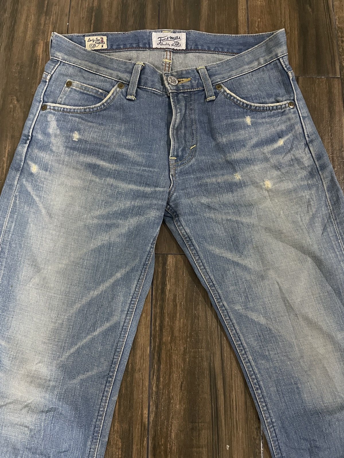 Lee Lady Lee Riders x Ford Mills Selvedge Jeans Retro Style Size 31" - 3 Thumbnail