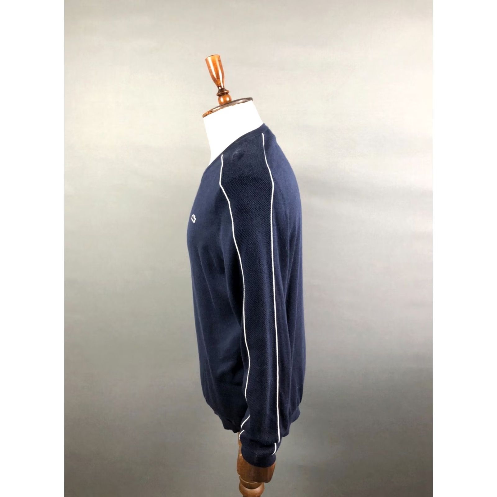 Lacoste Lacoste Sweatshirt Blue Cotton XL Pullover Men V-Neck Logo Embroidered Jumper Jersey Knit Long Sleeve" Size US XL / EU 56 / 4 - 2 Thumbnail