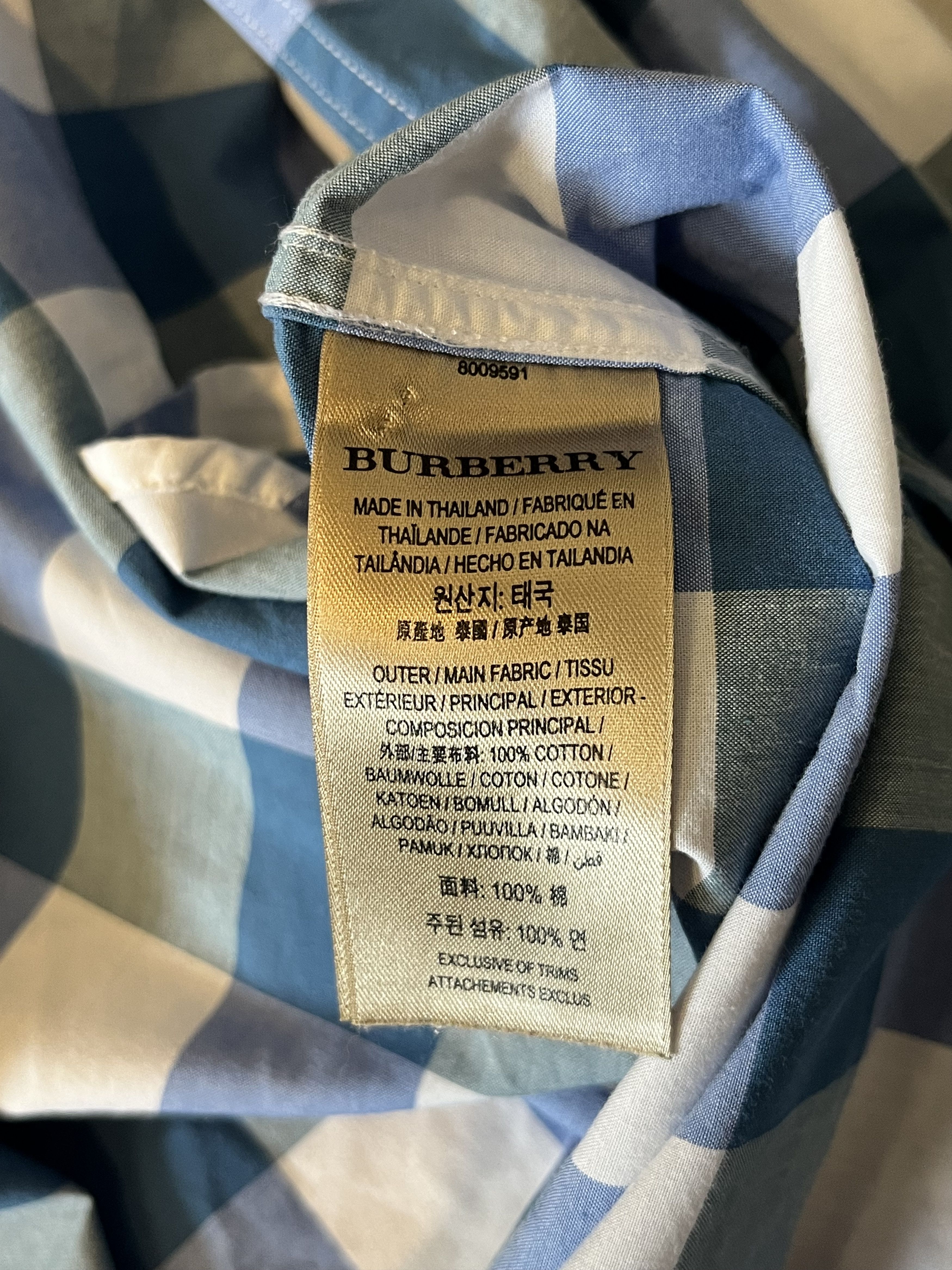 Burberry × Vintage Burberry Brit Blue Nova Check Shirt Size US L / EU 52-54 / 3 - 8 Thumbnail