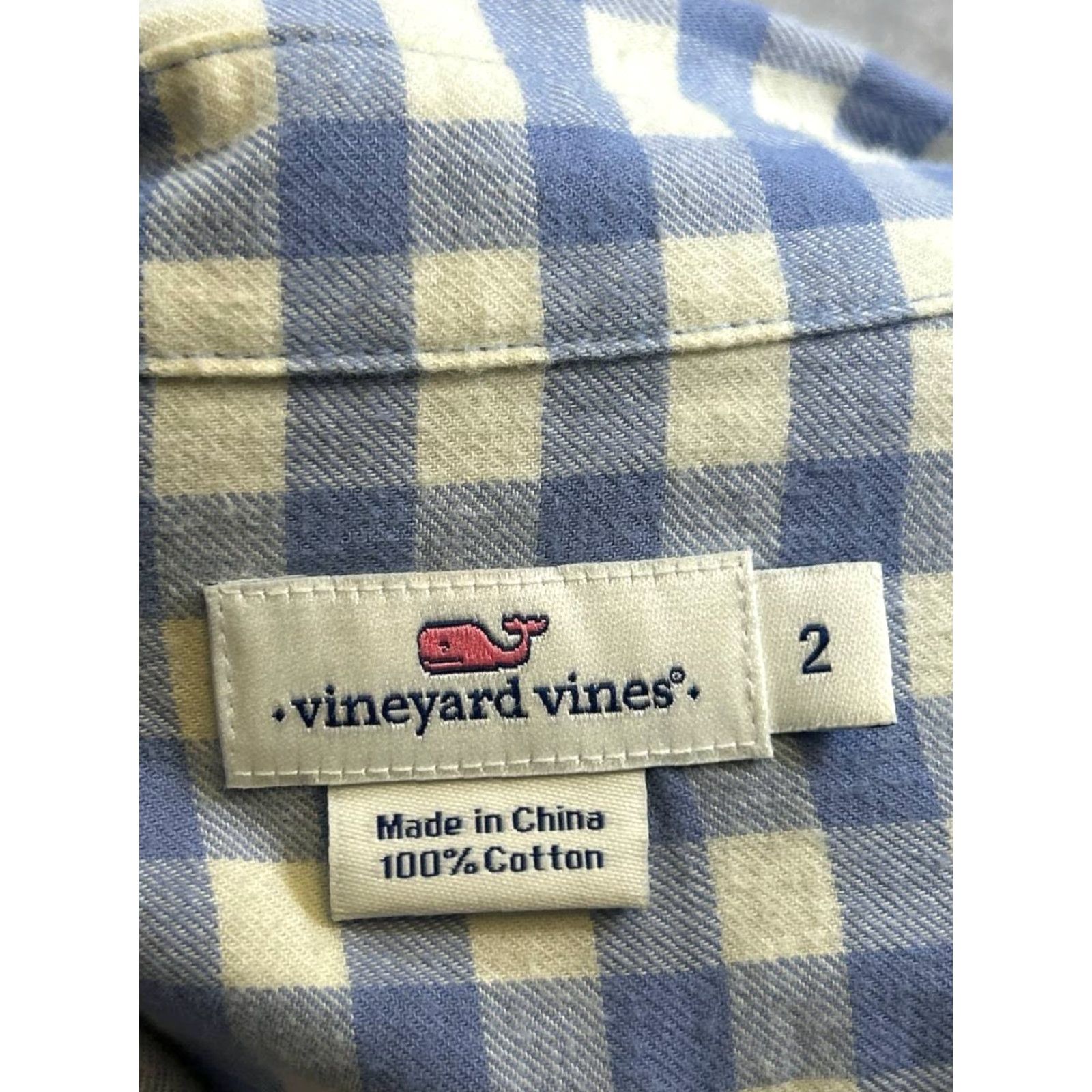 Vineyard Vines Vineyard Vines Shirt Womens 2 Blue Check Cotton Button-Up Size XS / US 0-2 / IT 36-38 - 3 Thumbnail