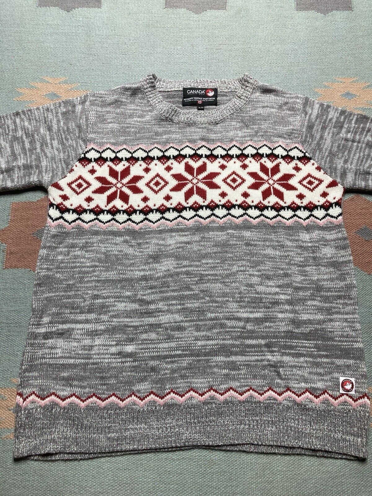 Vintage Canada weather gear knit sweater soft snowflake fair isle XL Size US XL / EU 56 / 4 - 2 Thumbnail