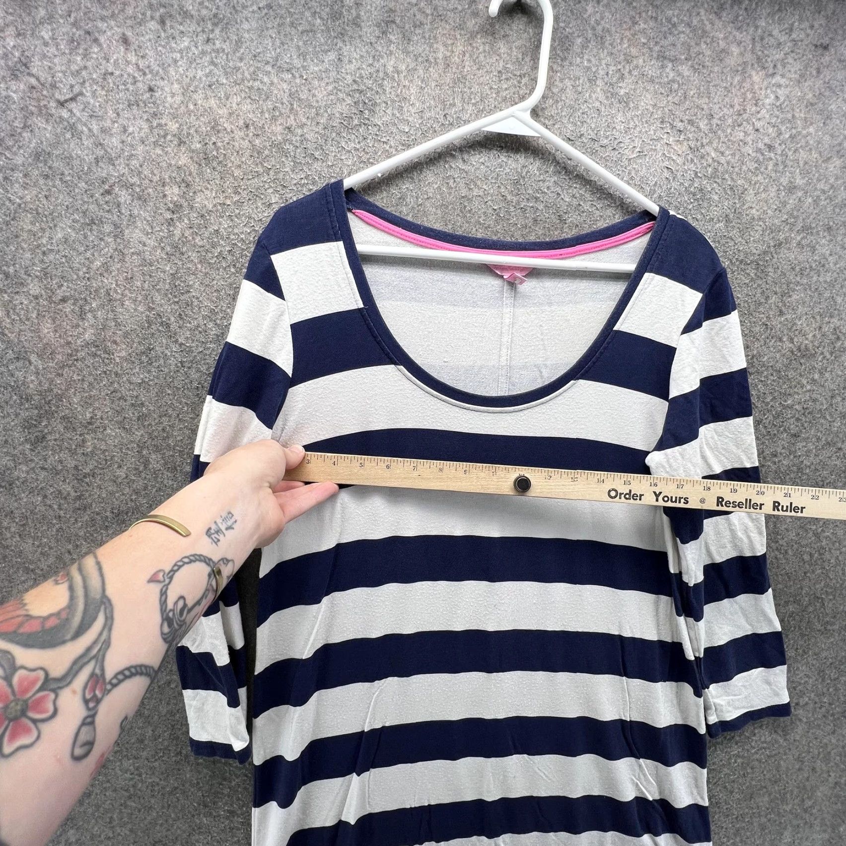 Lilly Pulitzer Lilly Pulitzer Shirt Dress Womens M Blue Striped Scoop 3/4 Sleeve Casual Vintage No (adapted: but must use only original words) Size M / US 6-8 / IT 42-44 - 4 Thumbnail