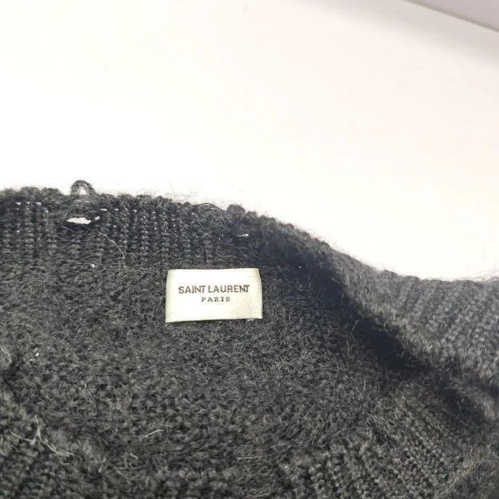 Saint Laurent Black Long Sleeve Sweater with Logo -2507