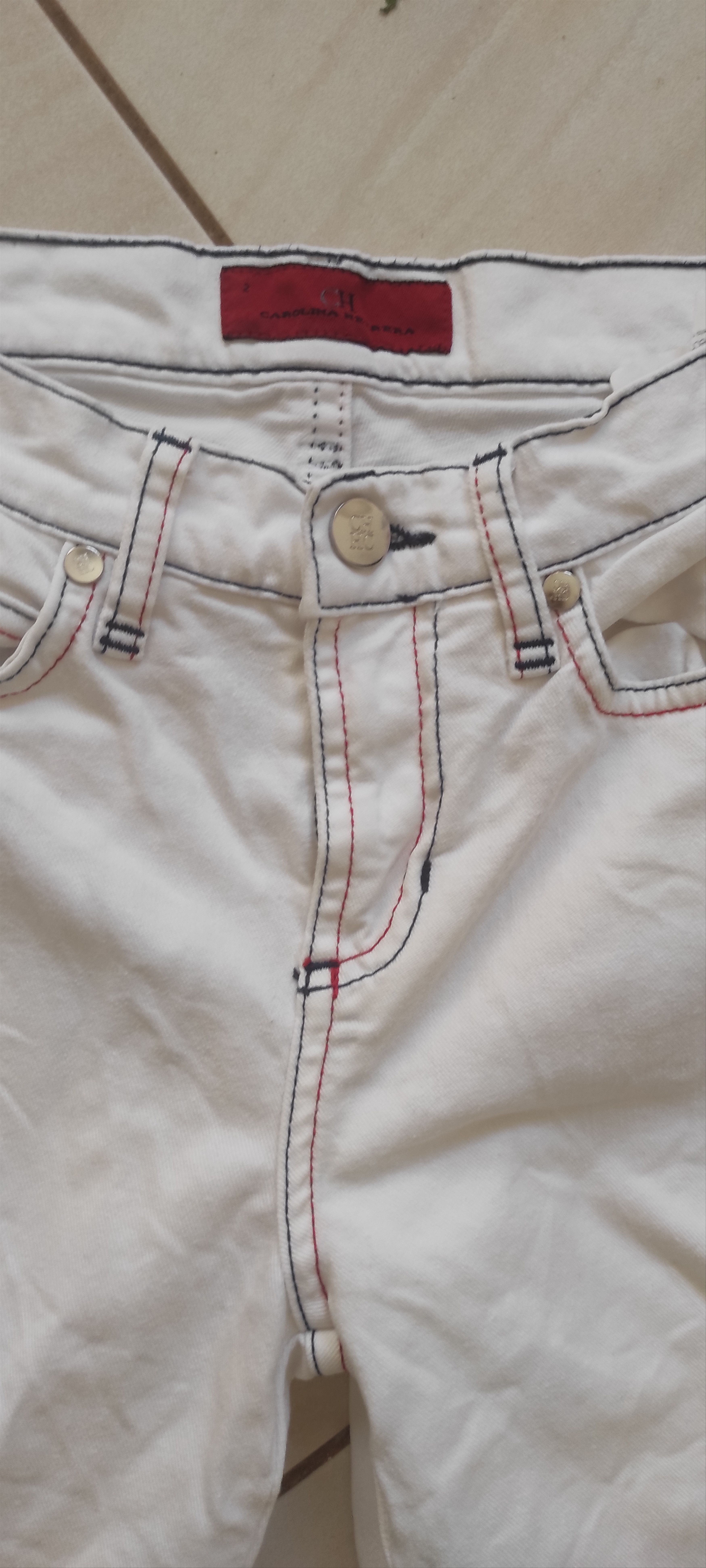 Carolina Herrera Carolina Herrera Logo Embroidery Denim Jeans White Kids Sz 2 Size 26" / US 2 / IT 38 - 4 Thumbnail